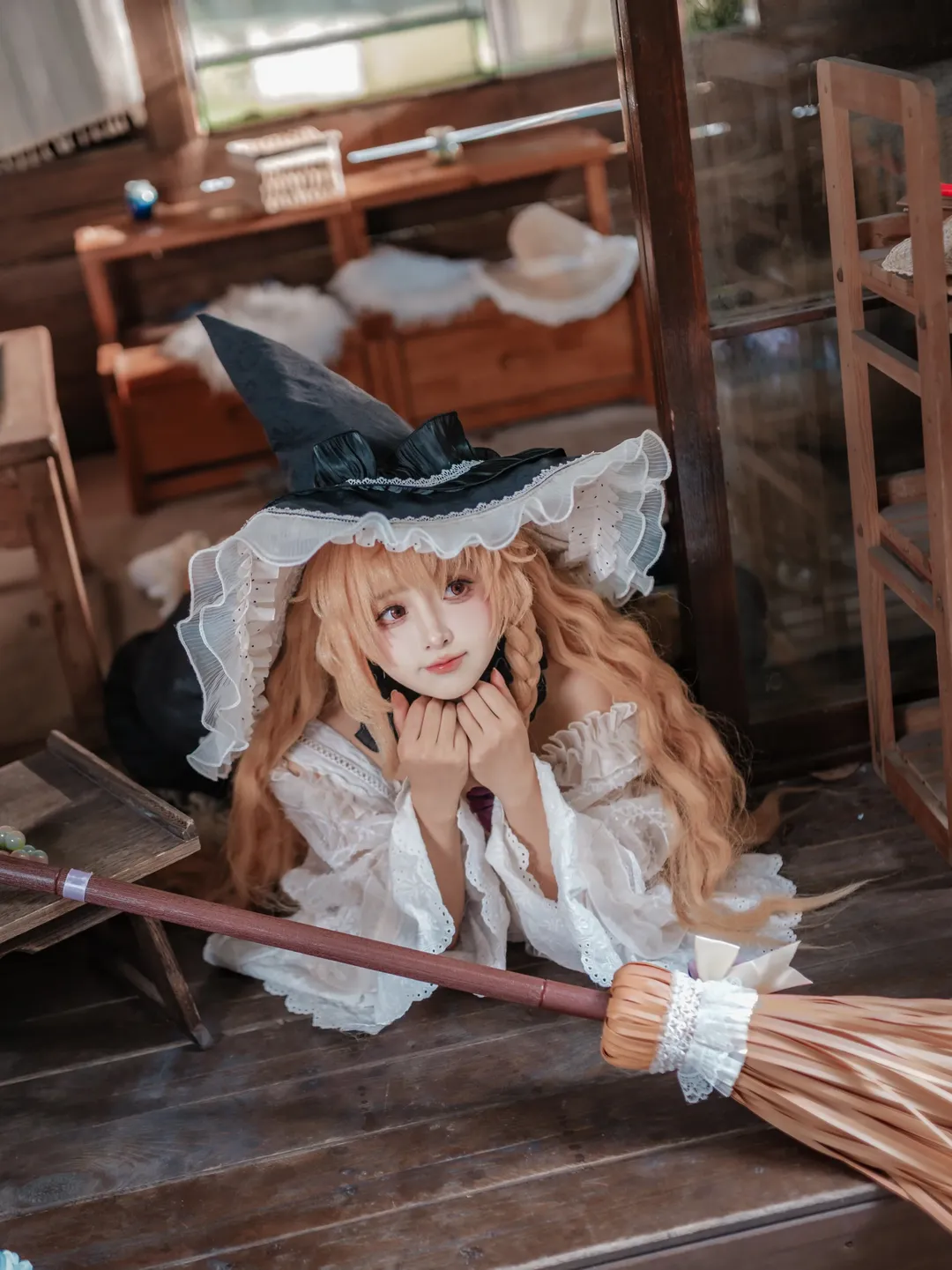 [Marisa Kirisame cosplay] Today's Borrowing Plan, Hidden in This Retro Wooden Cabin - Image 1