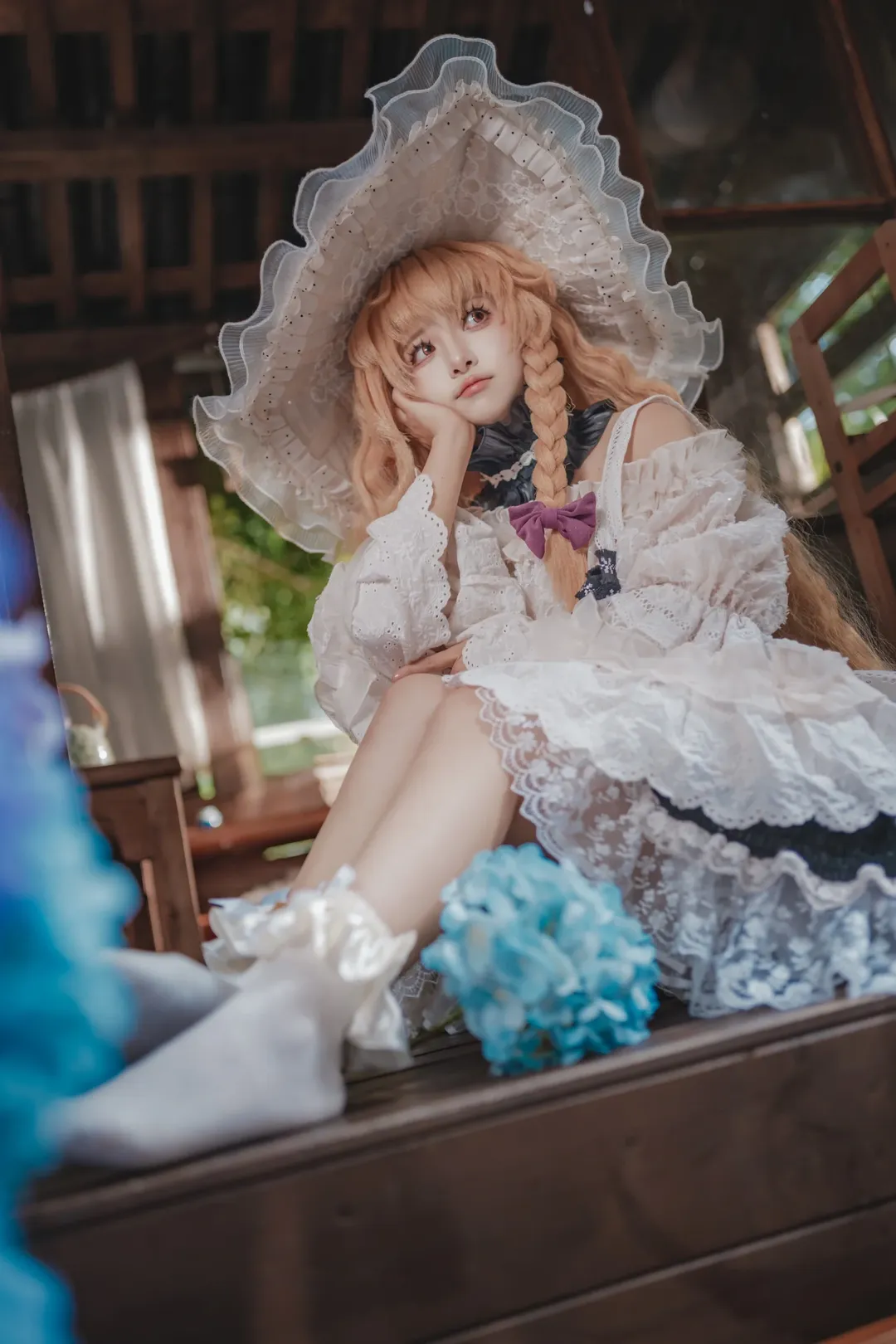 [Marisa Kirisame cosplay] Touhou Project: Vintage portrait of the Black and White Magician in a Rustic Wooden House - Image 2