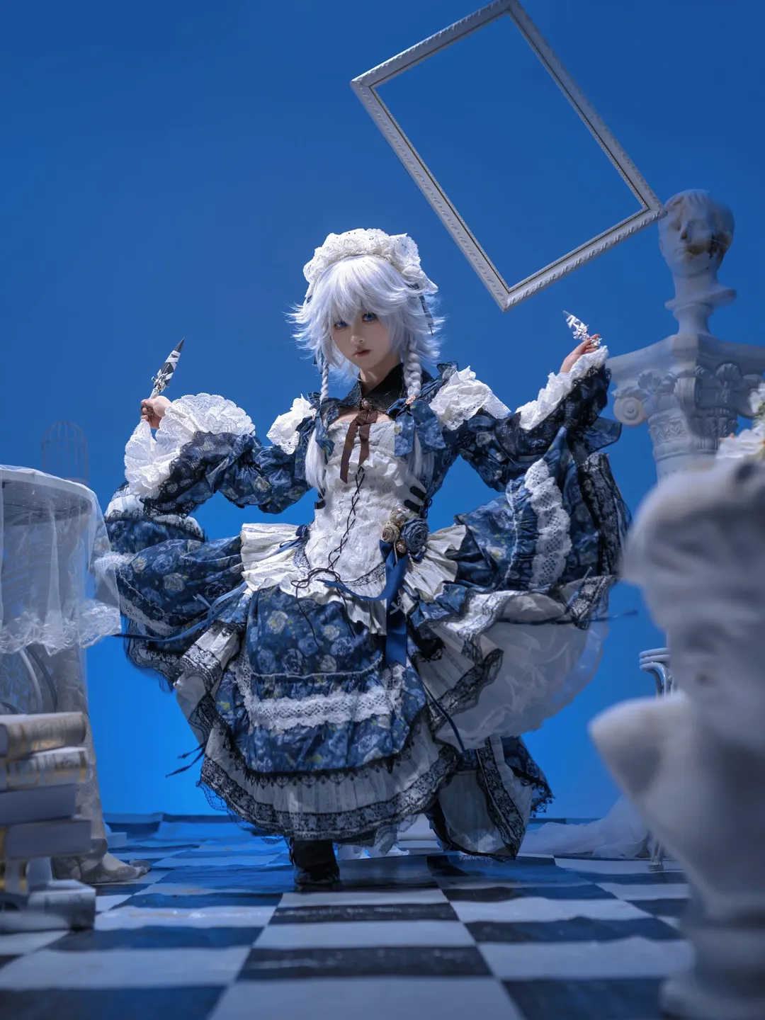 【十六夜咲夜cos】东方Project红魔馆女仆长的完美潇洒
