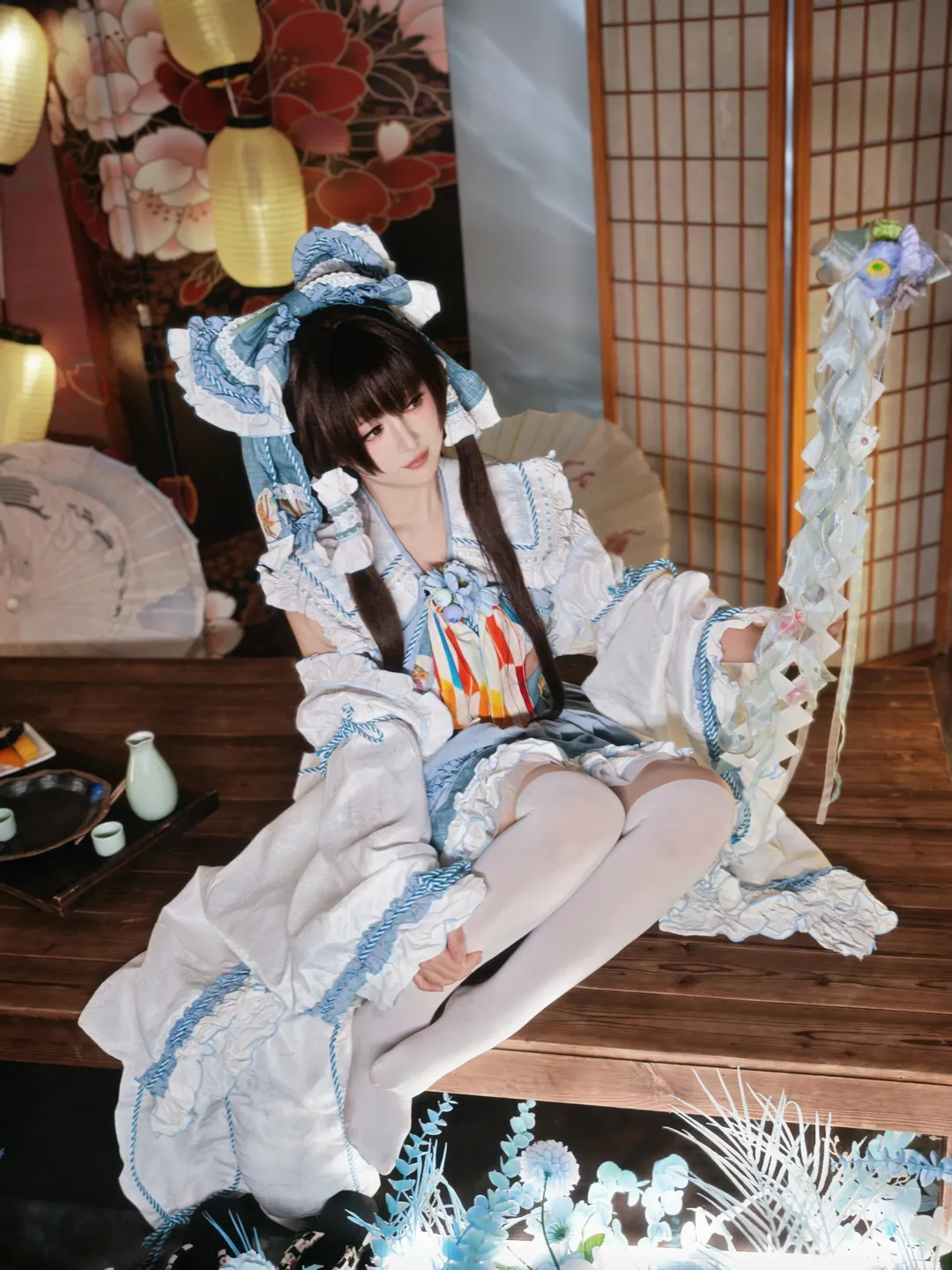 【博丽灵梦cos】东方Project，天青色等烟雨的青灵梦