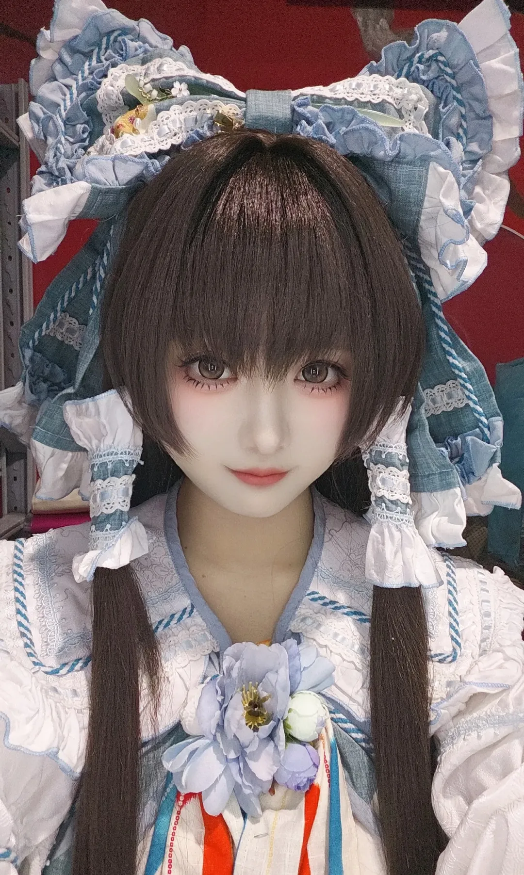 【博丽灵梦cos】东方Project，天青色等烟雨的青灵梦 - 第 2 张
