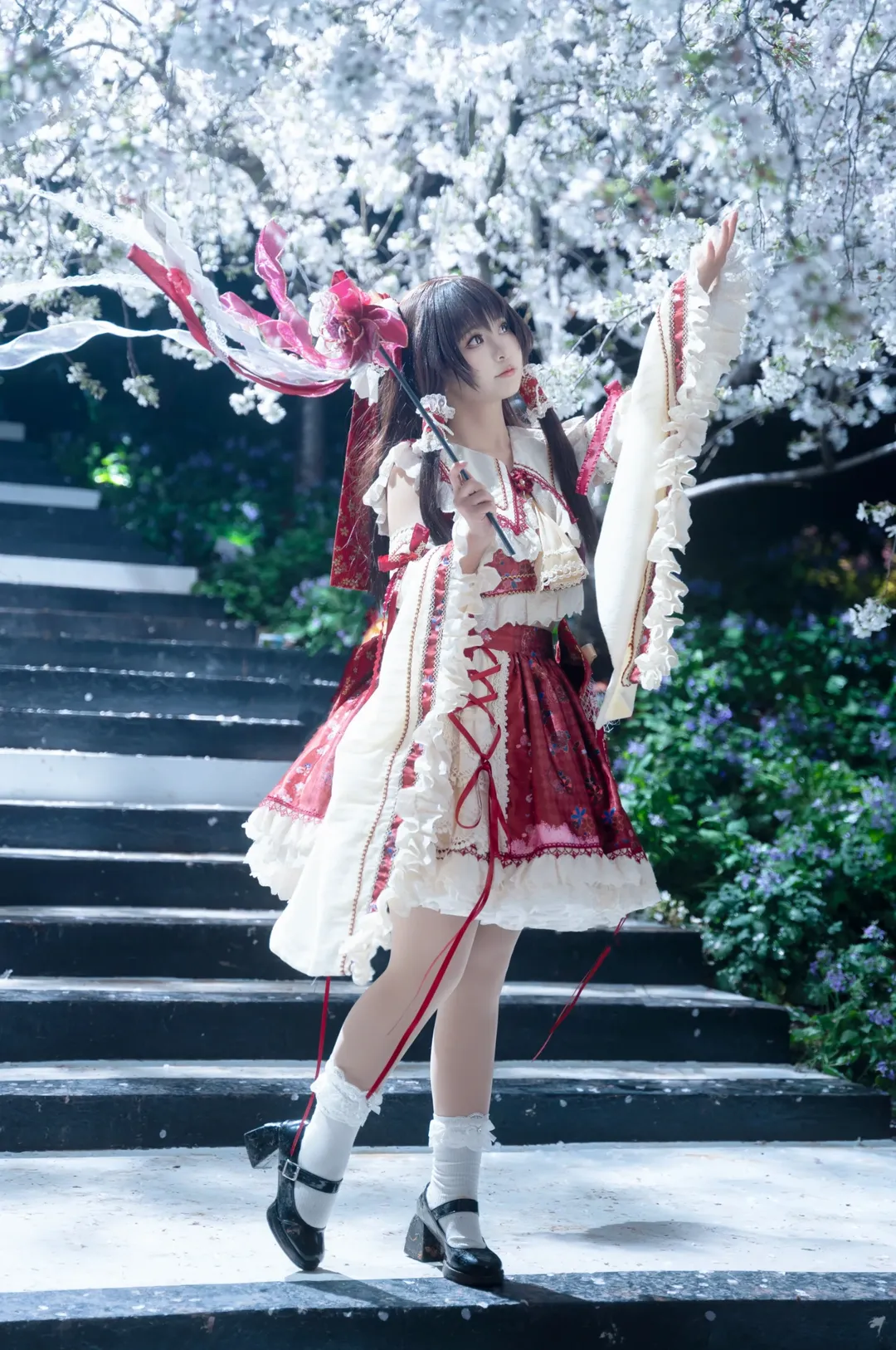 【博麗靈夢cos】夜櫻與幻想鄉的紅白巫女 - 第 3 張