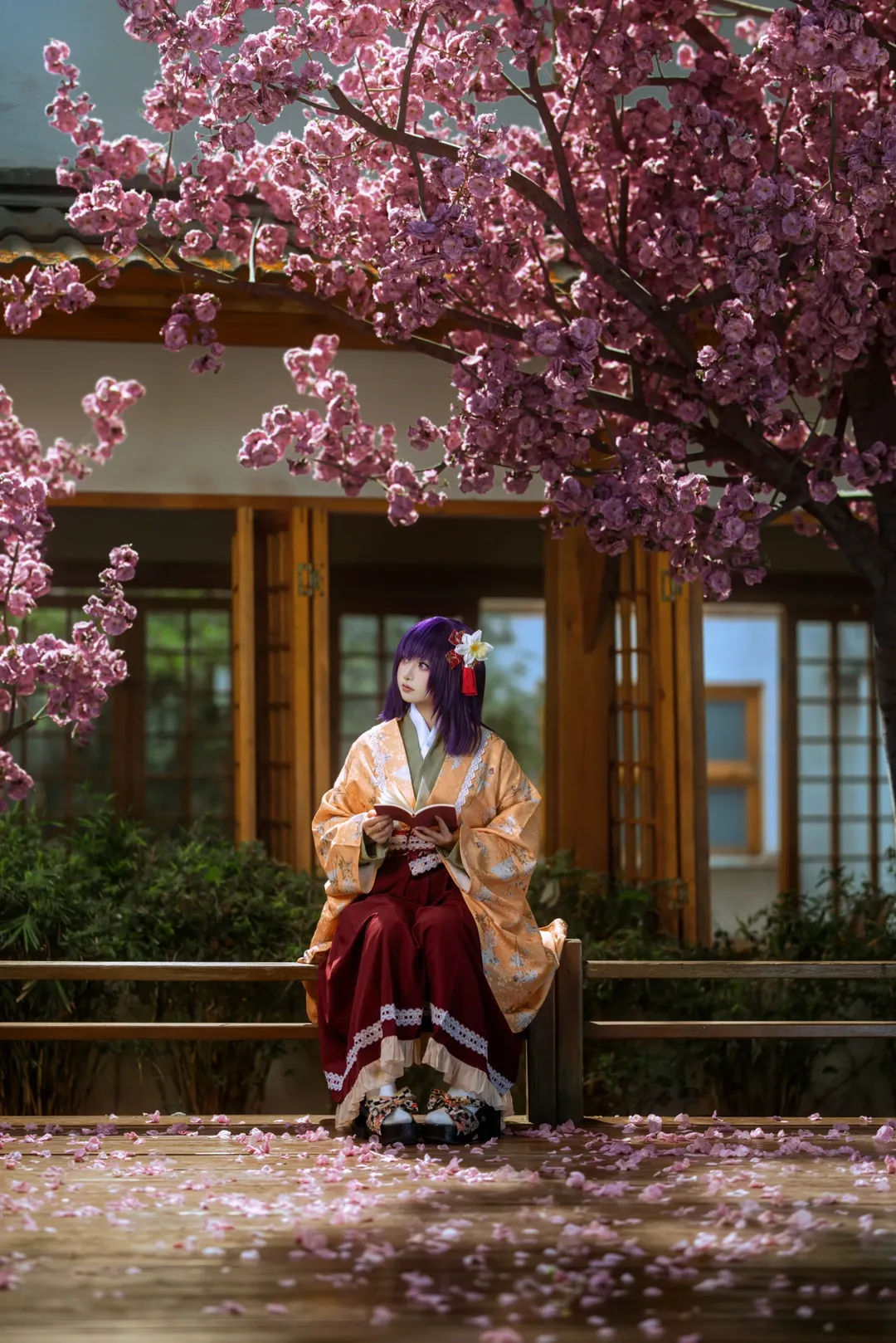 【稗田阿求cos】春日花下翻阅旧事，一段东方Project的静谧时光 - 第 1 张