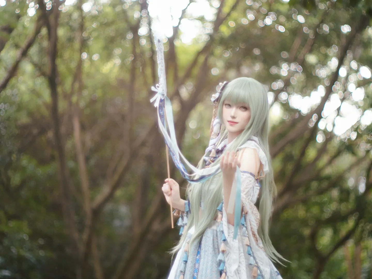 【东风谷早苗cos】东方project风祝装束竹林出片 - 第 5 张