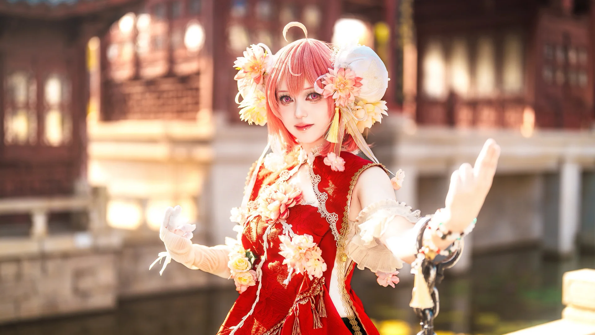 【茨木華扇 コスプレ】『東方Project』の華扇、赤緑のコントラストと鉄鎖の絶妙な調和 - 2 枚目