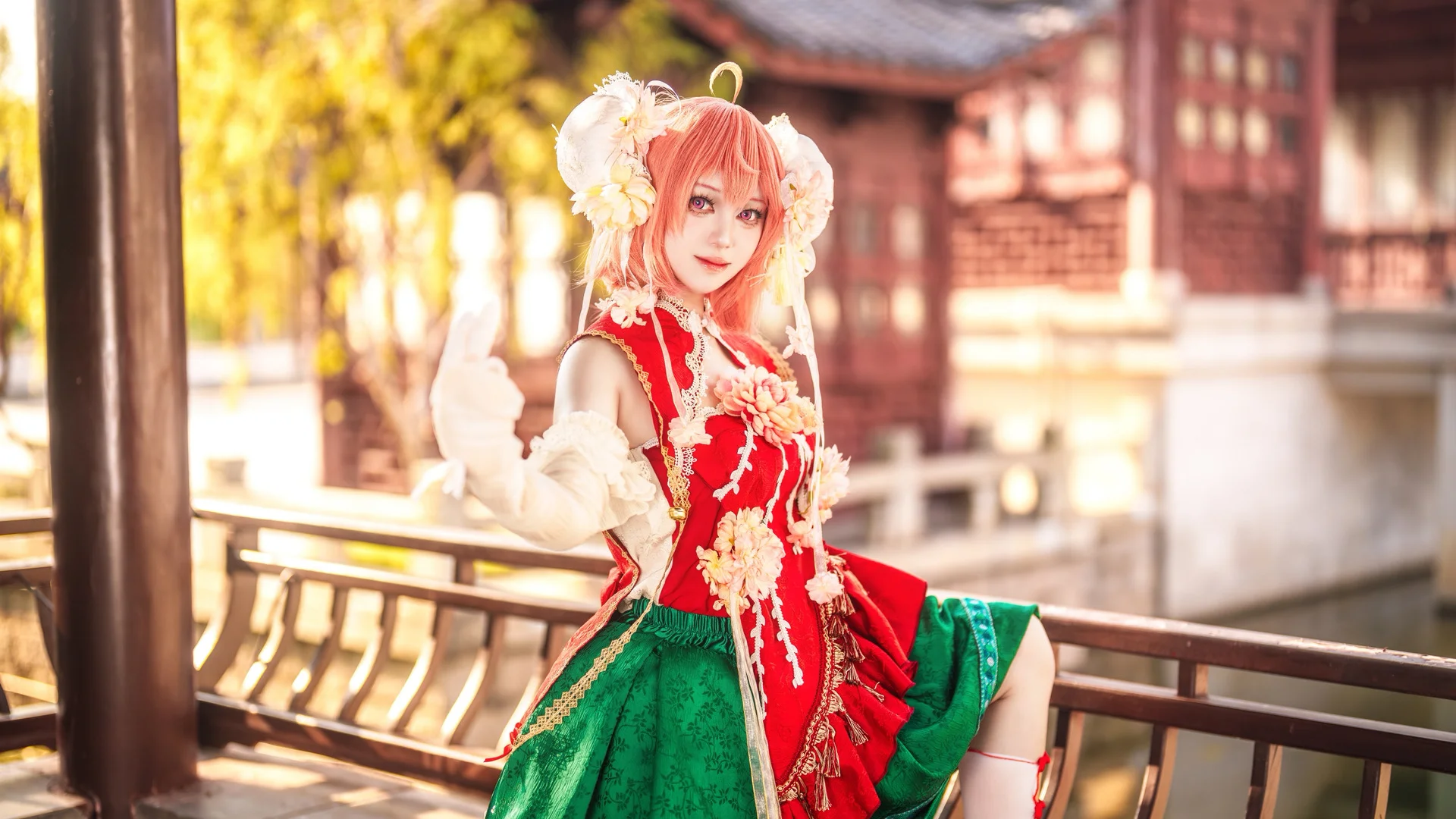 【茨木華扇 コスプレ】『東方Project』の華扇、赤緑のコントラストと鉄鎖の絶妙な調和 - 3 枚目