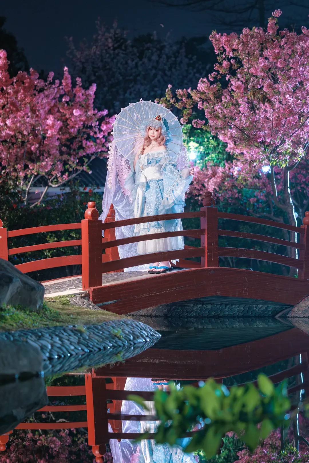 【西行寺幽幽子cos】东方project夜樱小红桥拍摄心得 - 第 3 张