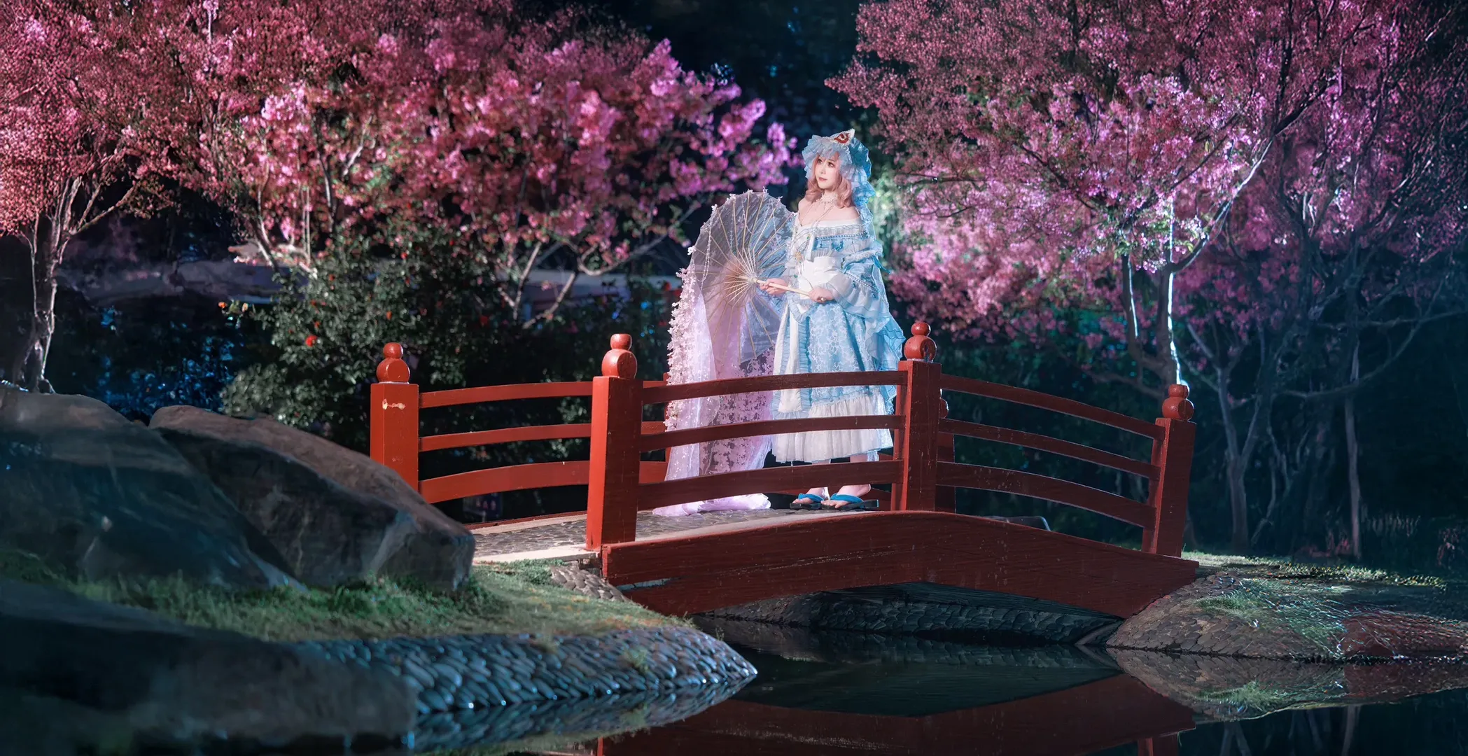 【西行寺幽幽子cos】东方project夜樱小红桥拍摄心得 - 第 4 张