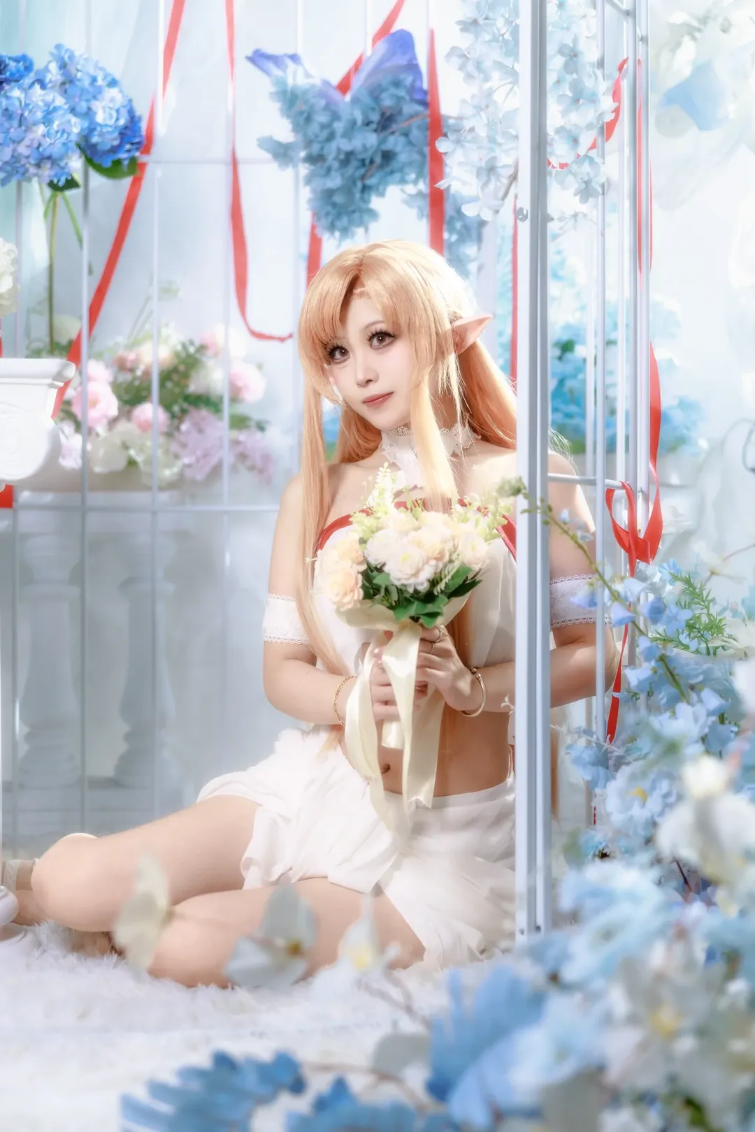 【亞絲娜cos】刀劍神域的籠中精靈，白裙紅緞的夢幻時刻 - 第 2 張