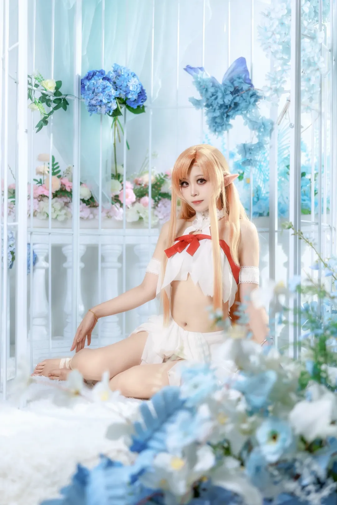 【亞絲娜cos】刀劍神域的籠中精靈，白裙紅緞的夢幻時刻 - 第 5 張
