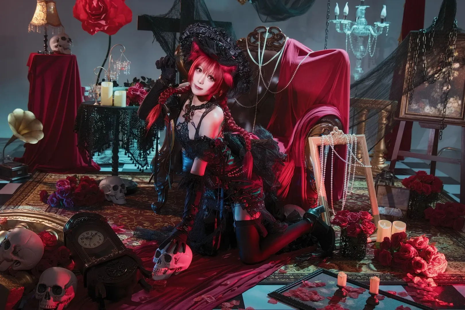 【火焰猫燐cos】东方project黑红哥特风的暗黑视觉呈现 - 第 4 张