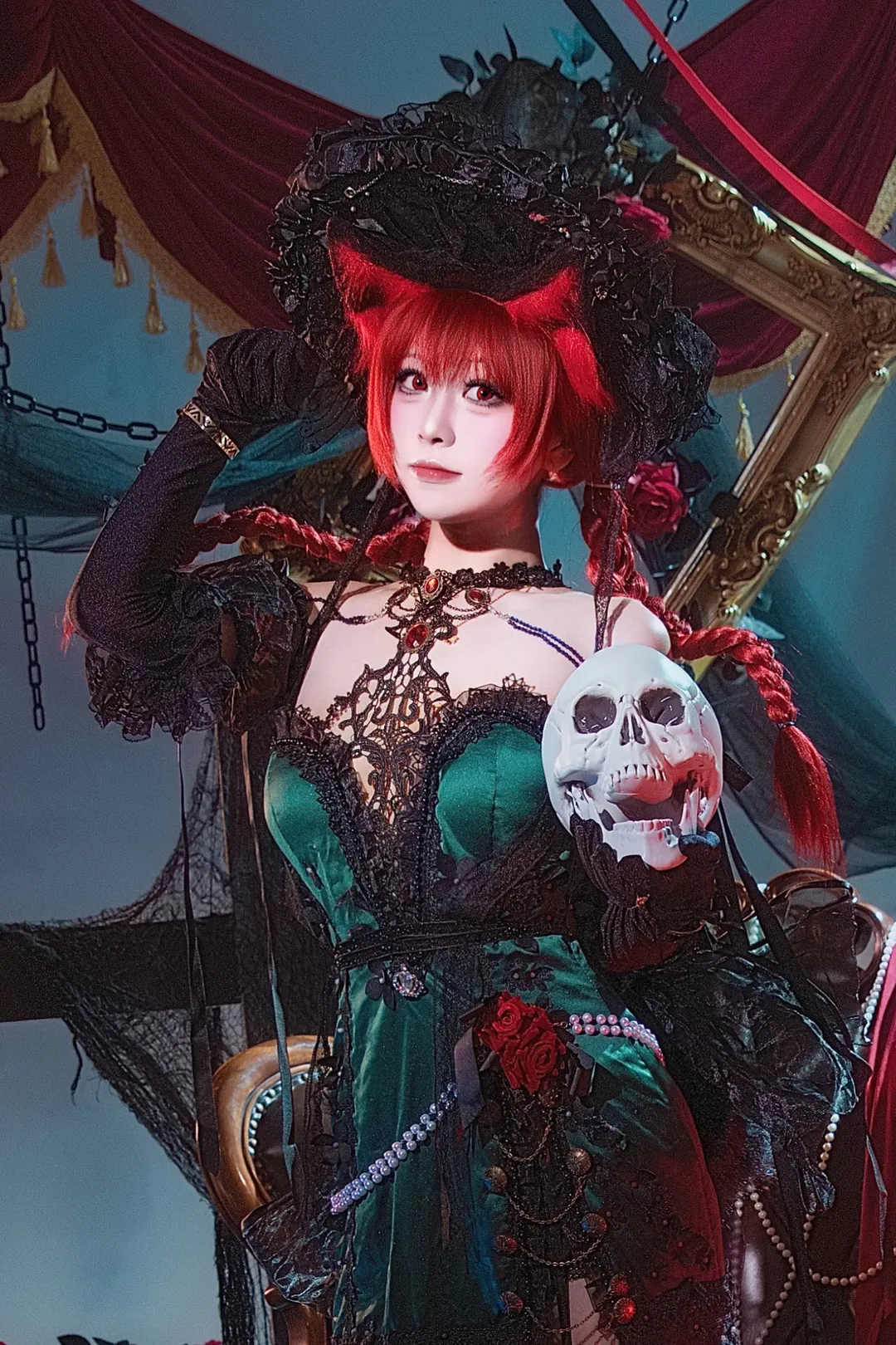 【火焰猫燐cos】东方project中的暗黑哥特风，骷髅与玫瑰的华丽碰撞