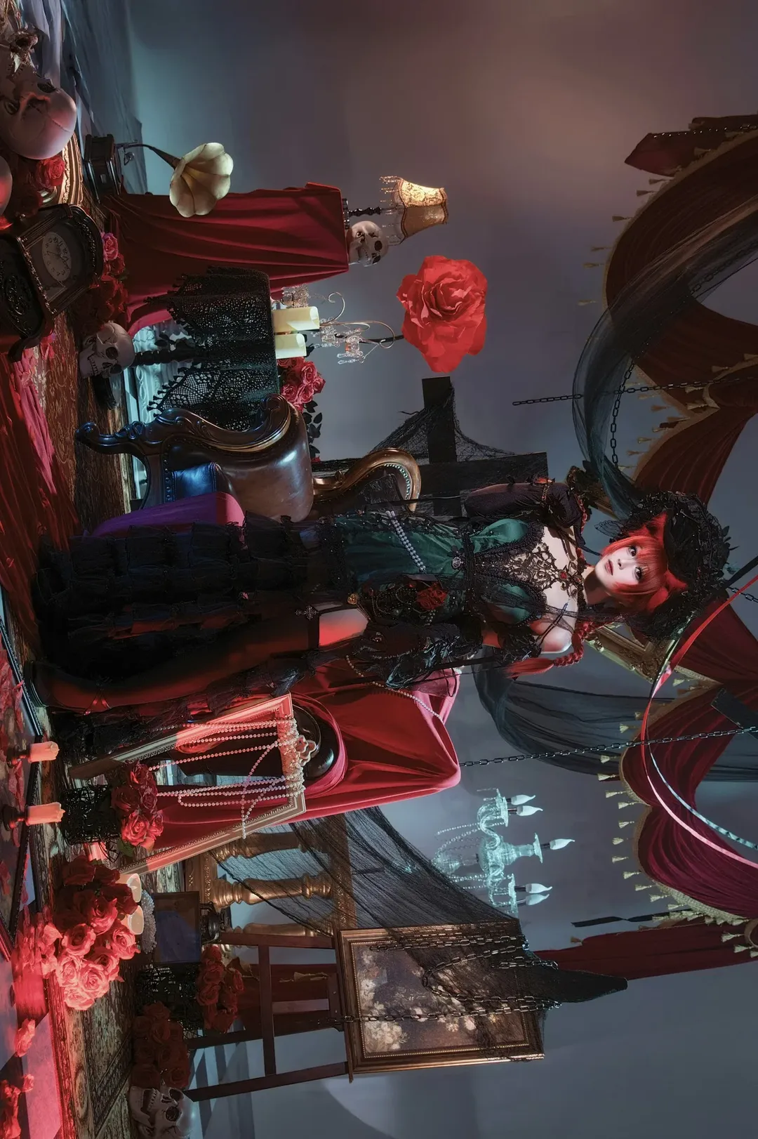 【火焰貓燐cos】東方project中的暗黑哥特風，骷髏與玫瑰的華麗碰撞 - 第 4 張