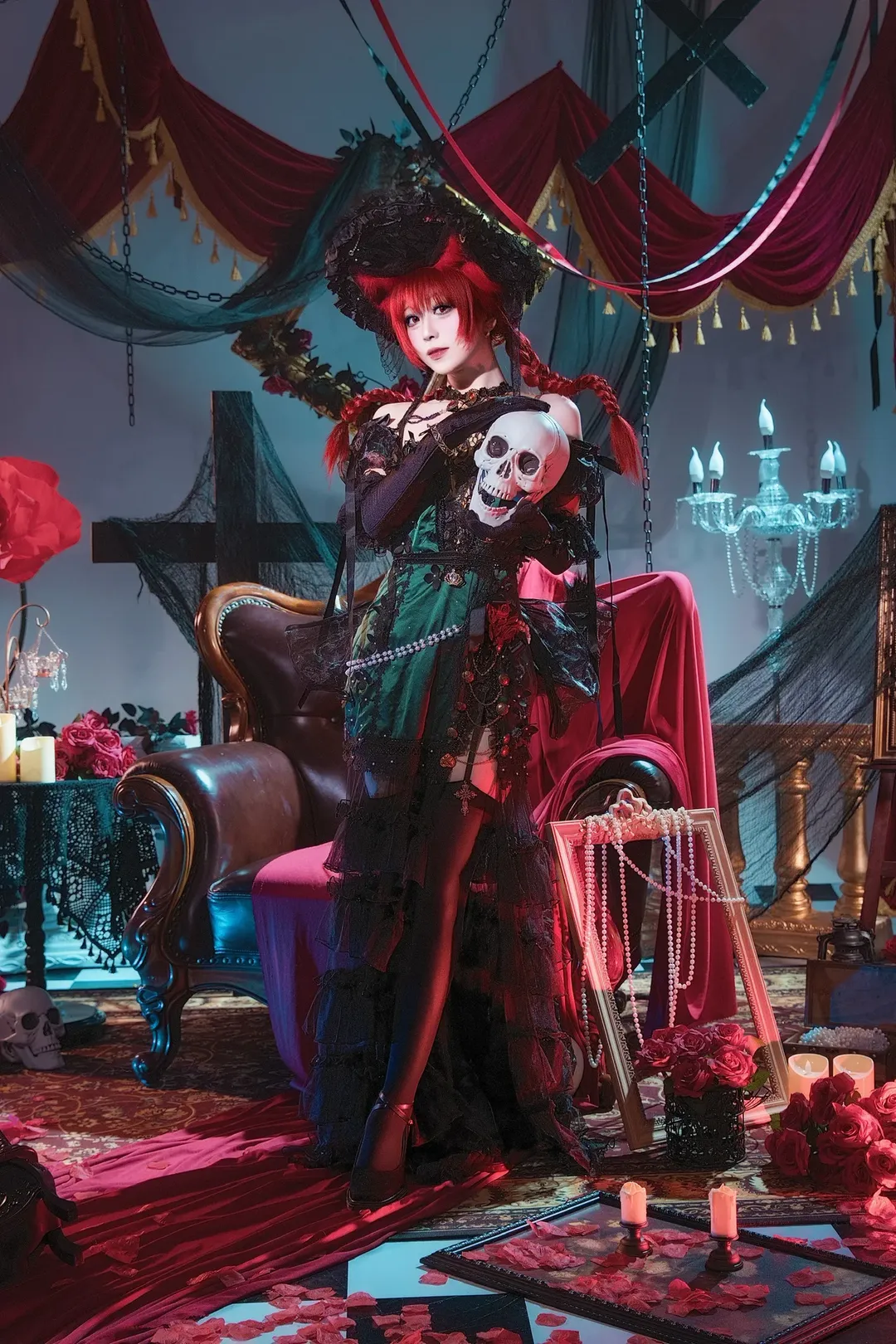 【火焰貓燐cos】東方project中的暗黑哥特風，骷髏與玫瑰的華麗碰撞 - 第 6 張