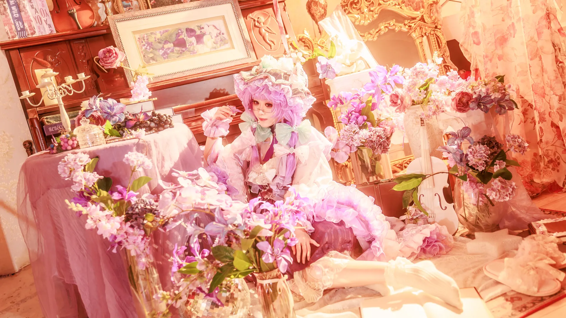 【帕秋莉cos】东方Project梦幻紫藤花下的静谧时光 - 第 3 张