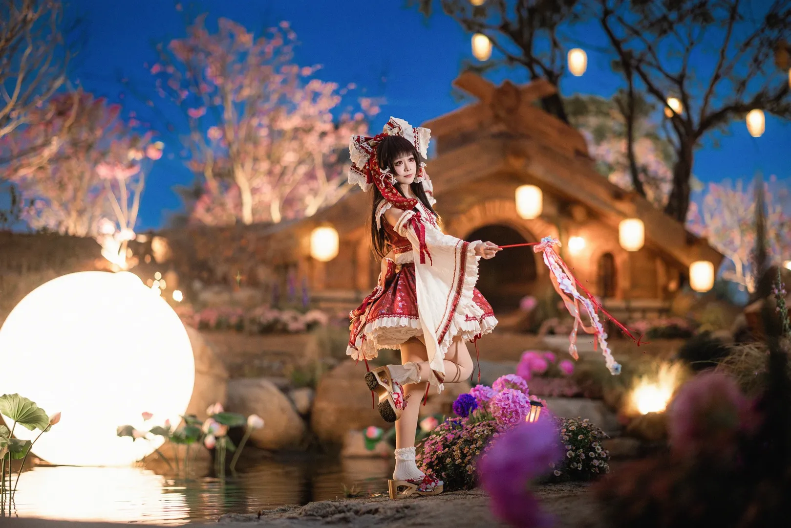 【博丽灵梦cos】冻成冰棍也要出的东方project红白经典 - 第 4 张