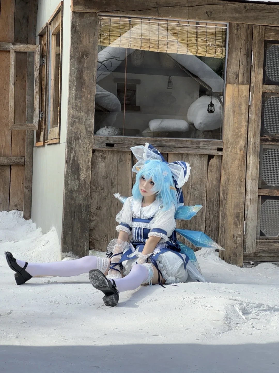 【琪露诺cos】东方project，冬日雪景里的蓝白妖精 - 第 4 张