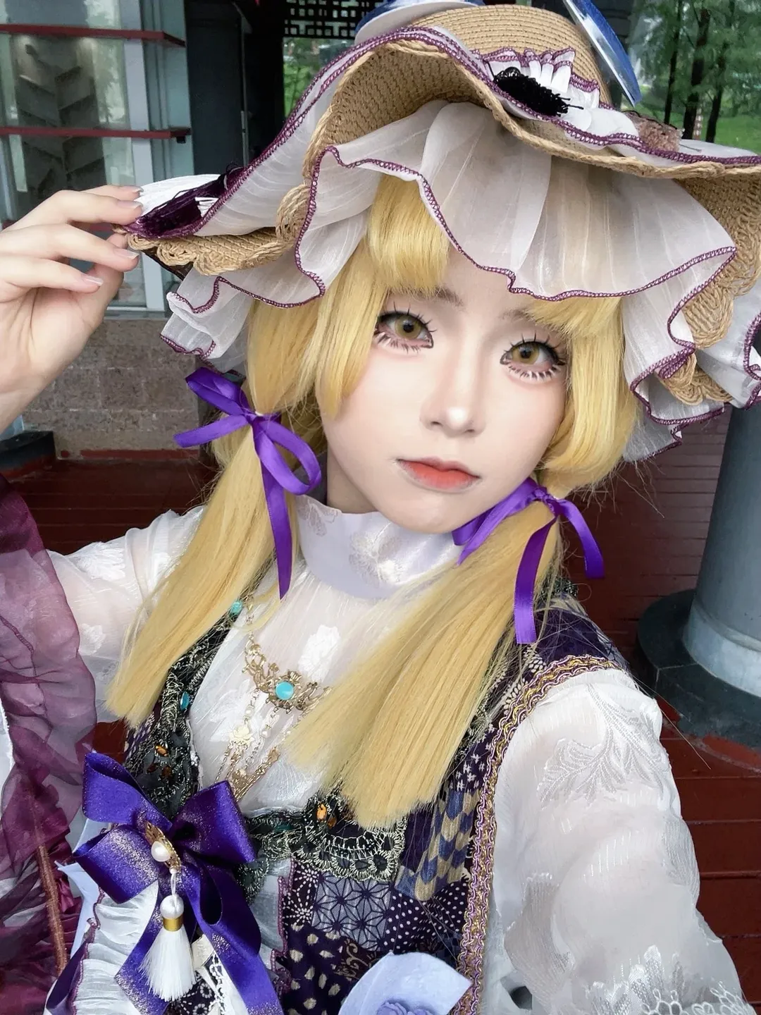 【泄矢诹访子cos】东方Project的青蛙子夏日草帽造型