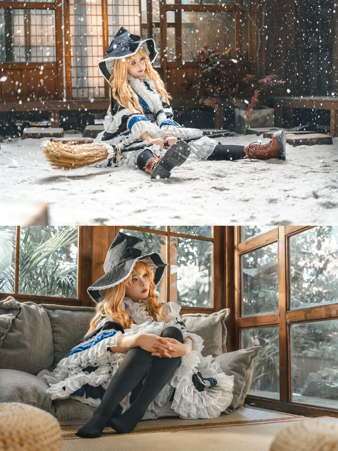 【雾雨魔理沙cos】冬日庭院里的扫雪魔法使 - 第 2 张