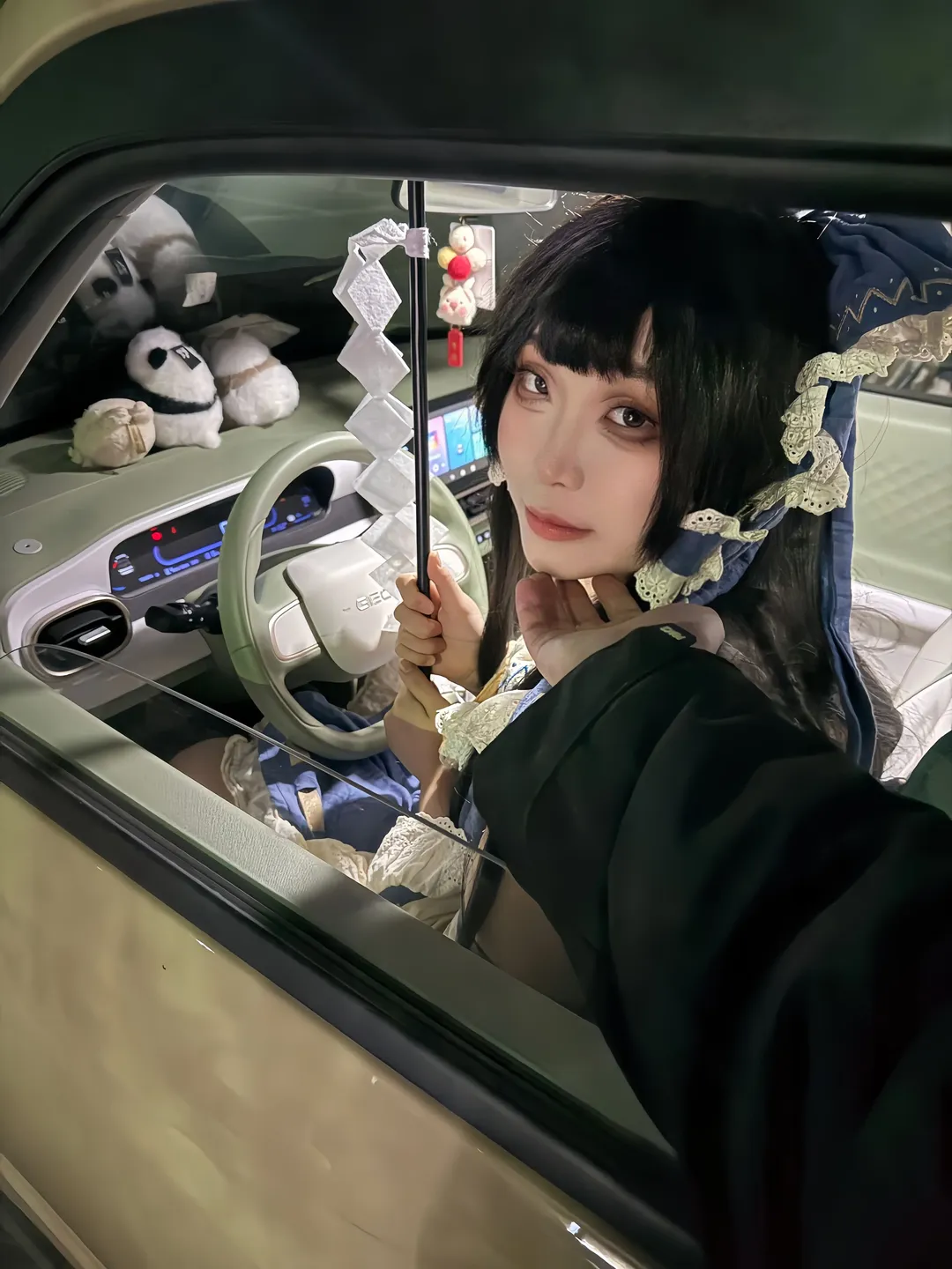 【博丽灵梦cos】夜樱拍到快12点，开车回家的随记