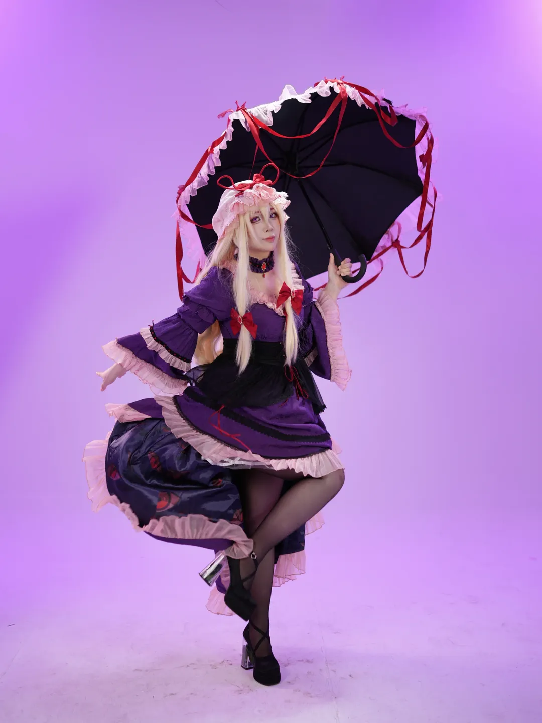 【八云紫cos】东方project的幻想乡结界，神秘紫调的优雅演绎