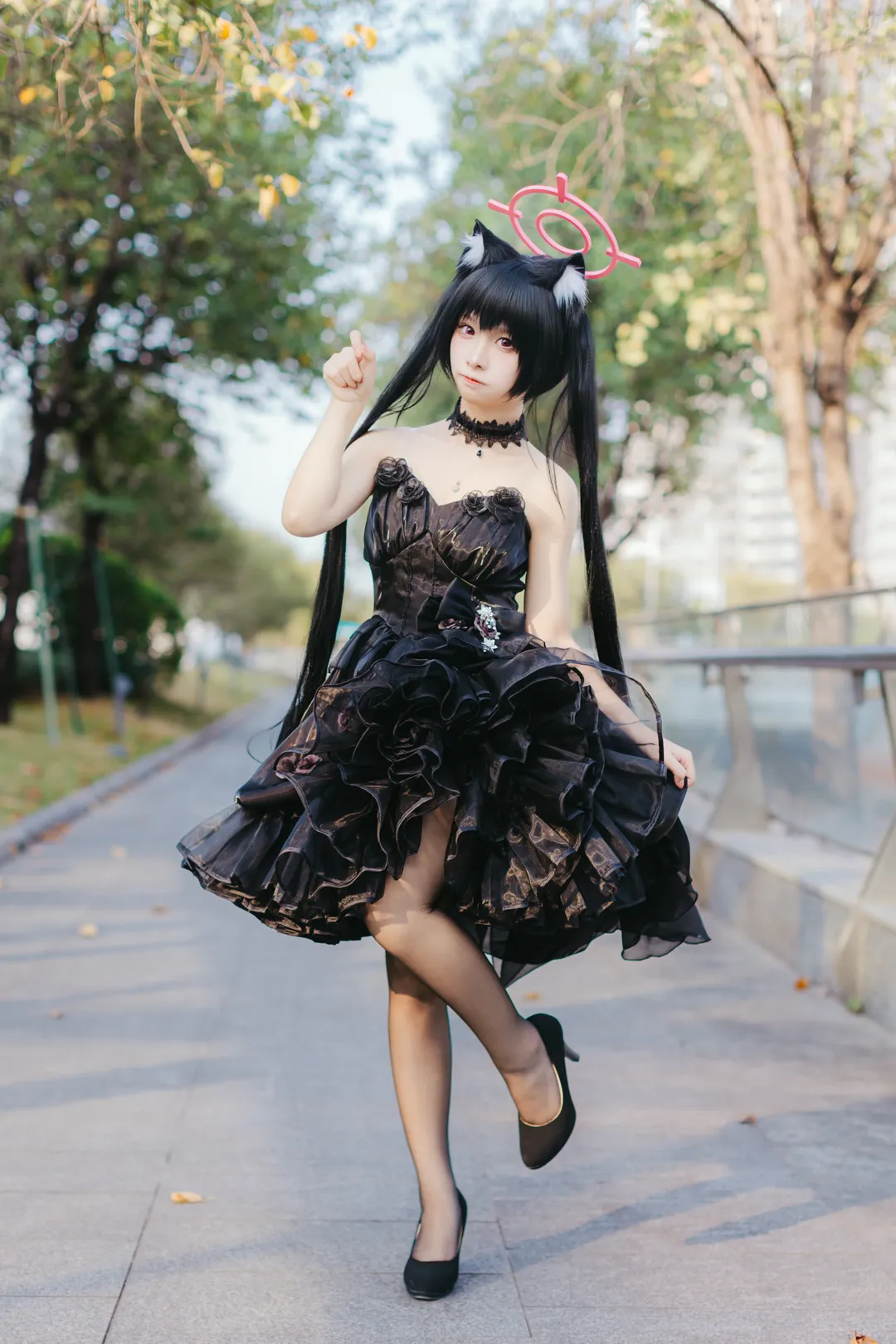 【黑见芹香cos】蔚蓝档案的猫猫，在水边和街道上收获好心情