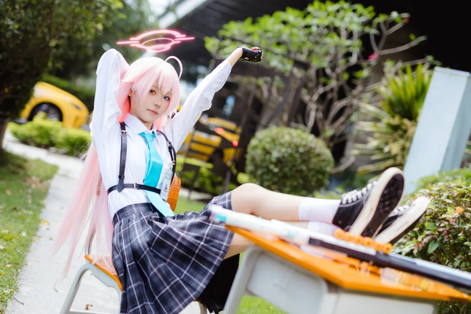 【小鸟游星野cos】广州萤火虫D2，户外校园的慵懒日常 - 第 6 张
