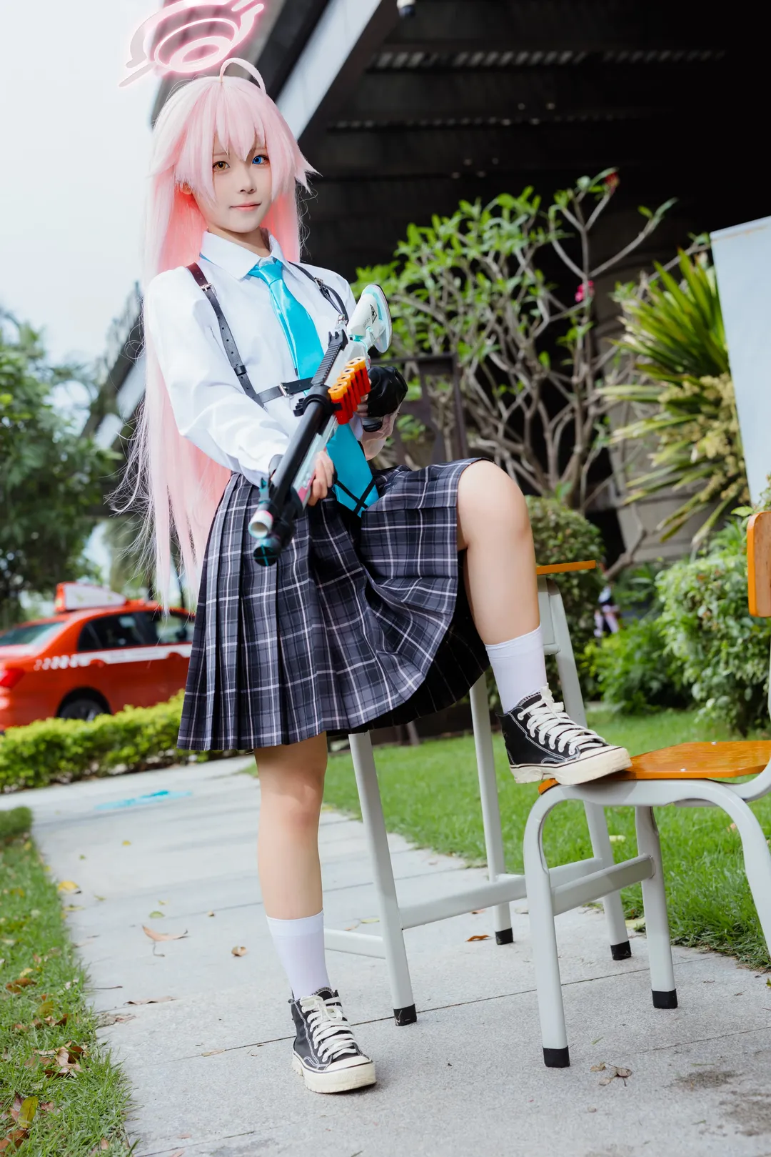 【小鸟游星野cos】广州萤火虫D2，户外校园的慵懒日常 - 第 9 张