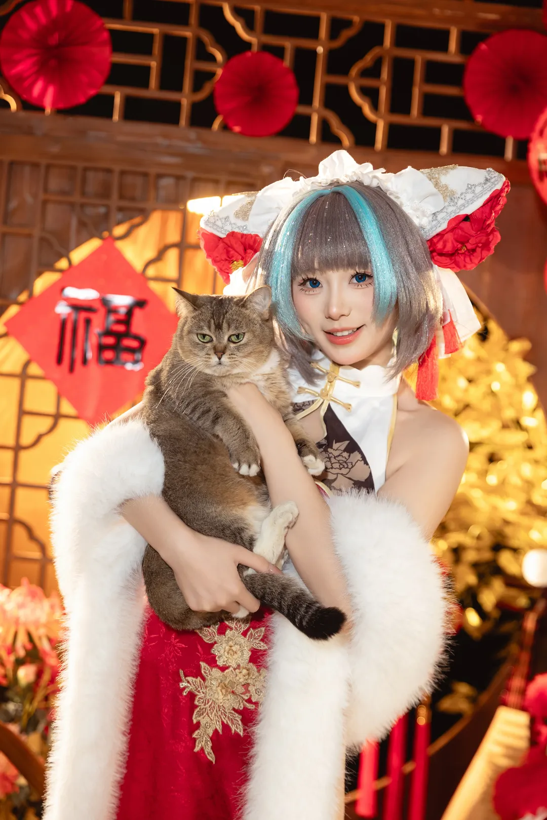 【柴郡cos】碧蓝航线里的新年国风造型，带着元宝琵琶来拜年啦 - 第 4 张