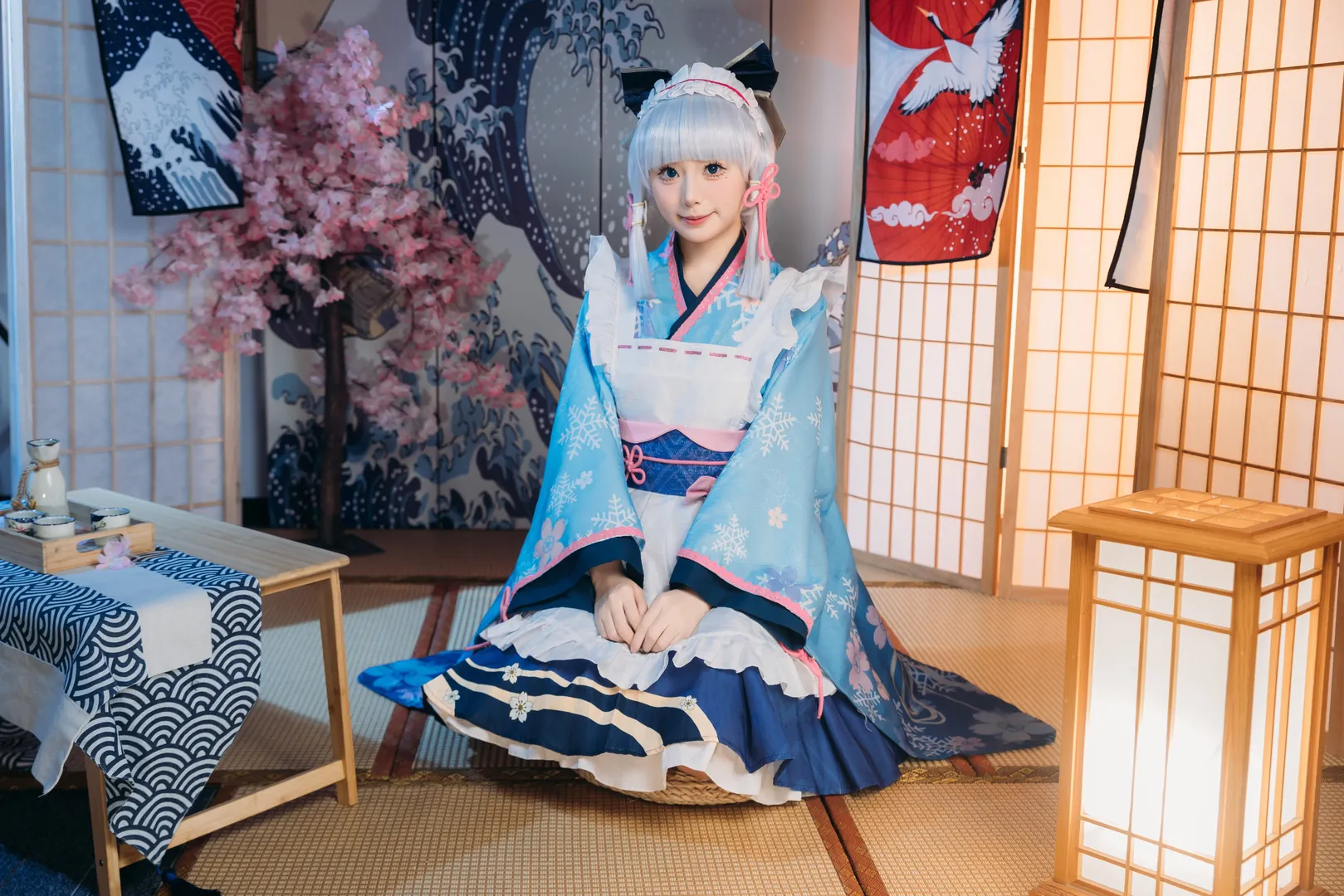 【神里绫华cos】稻妻的雪与樱，在这间和室里片刻停留 - 第 8 张