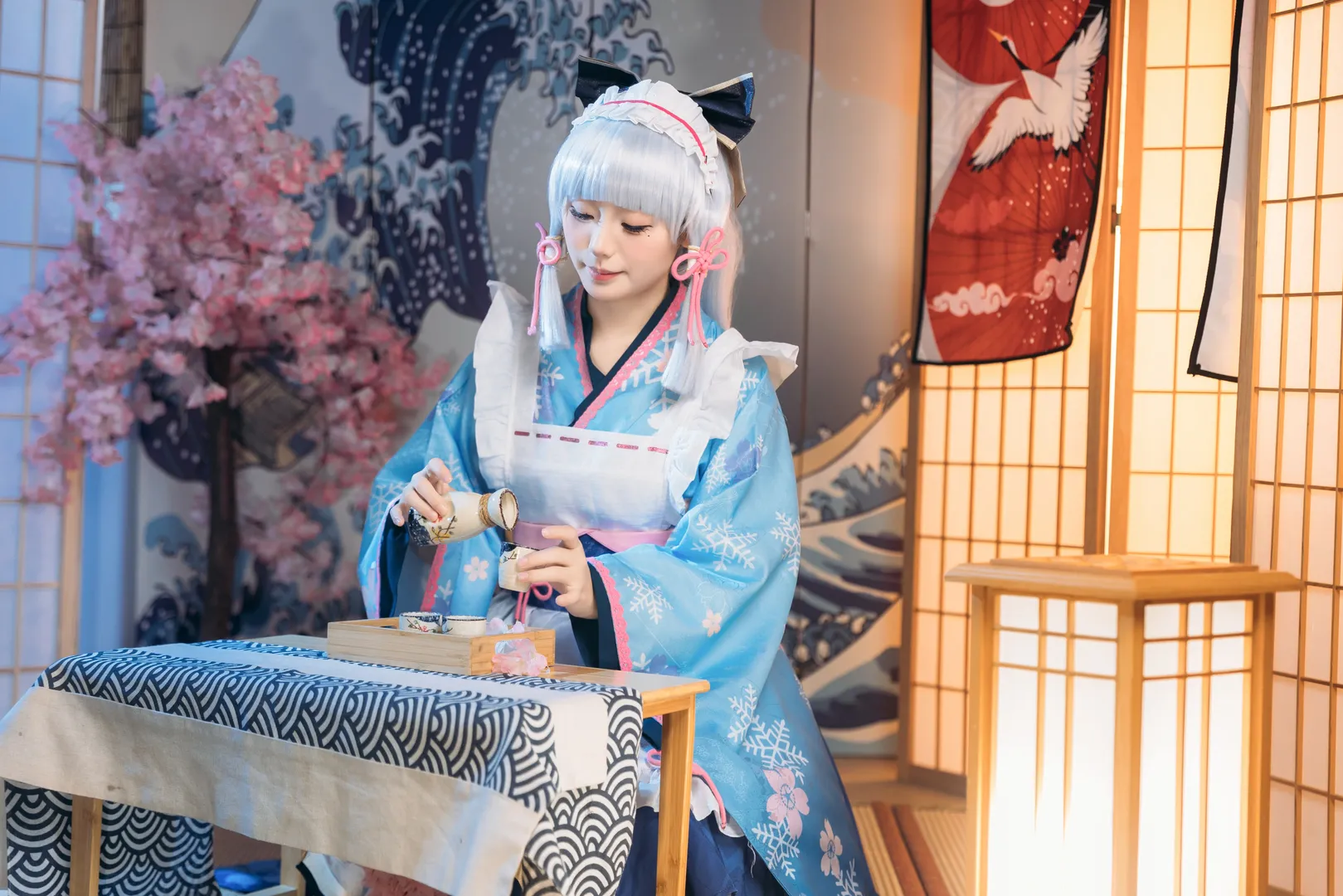 【神里绫华cos】稻妻的雪与樱，在这间和室里片刻停留 - 第 9 张