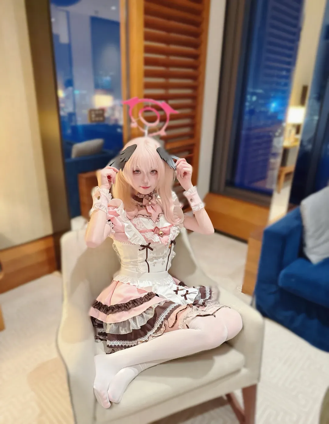 【蔚蓝档案】下江小春私设，粉白配色女仆装拍摄分享