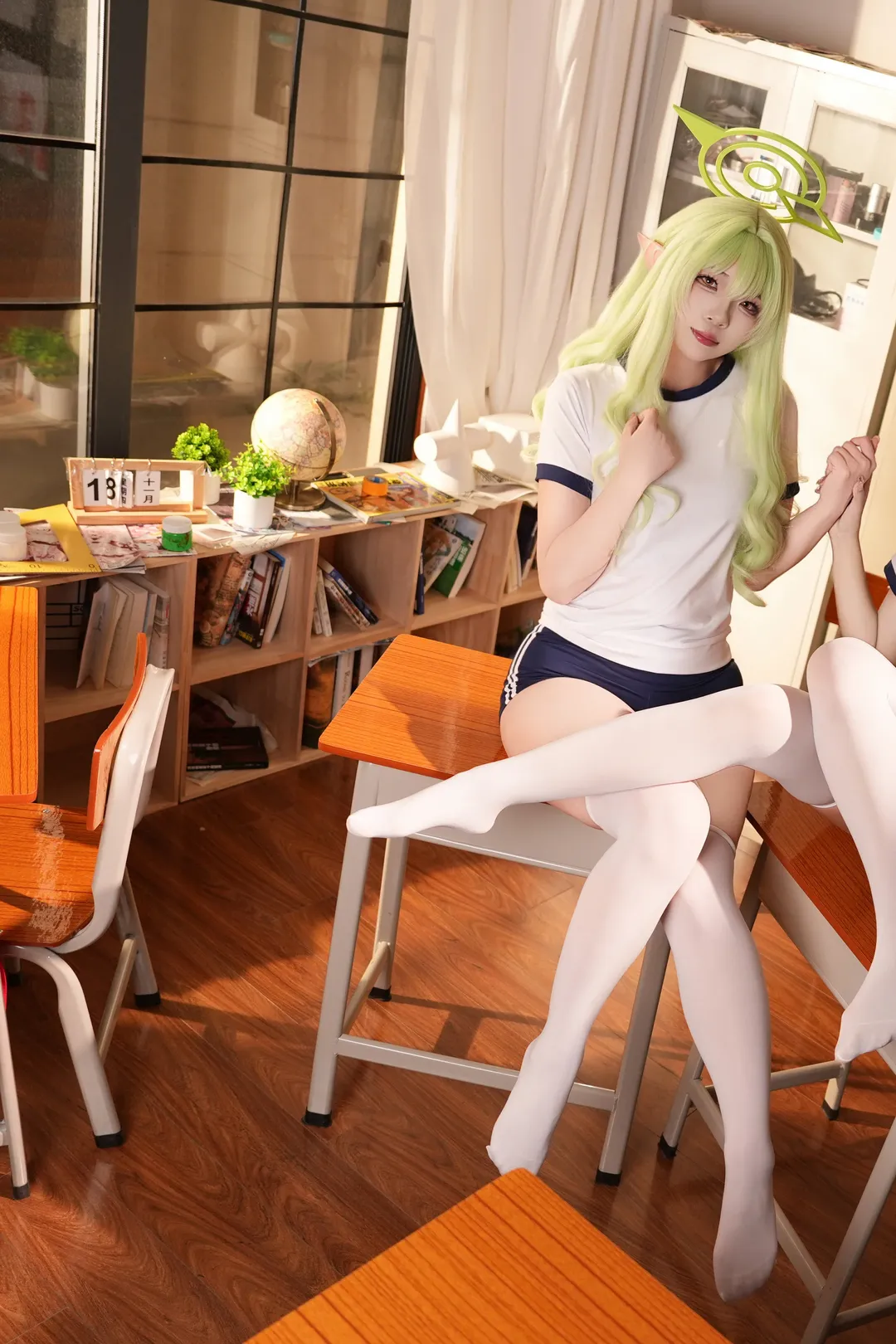 【橘光橘望cos】铁道双子的蔚蓝档案体操服日常