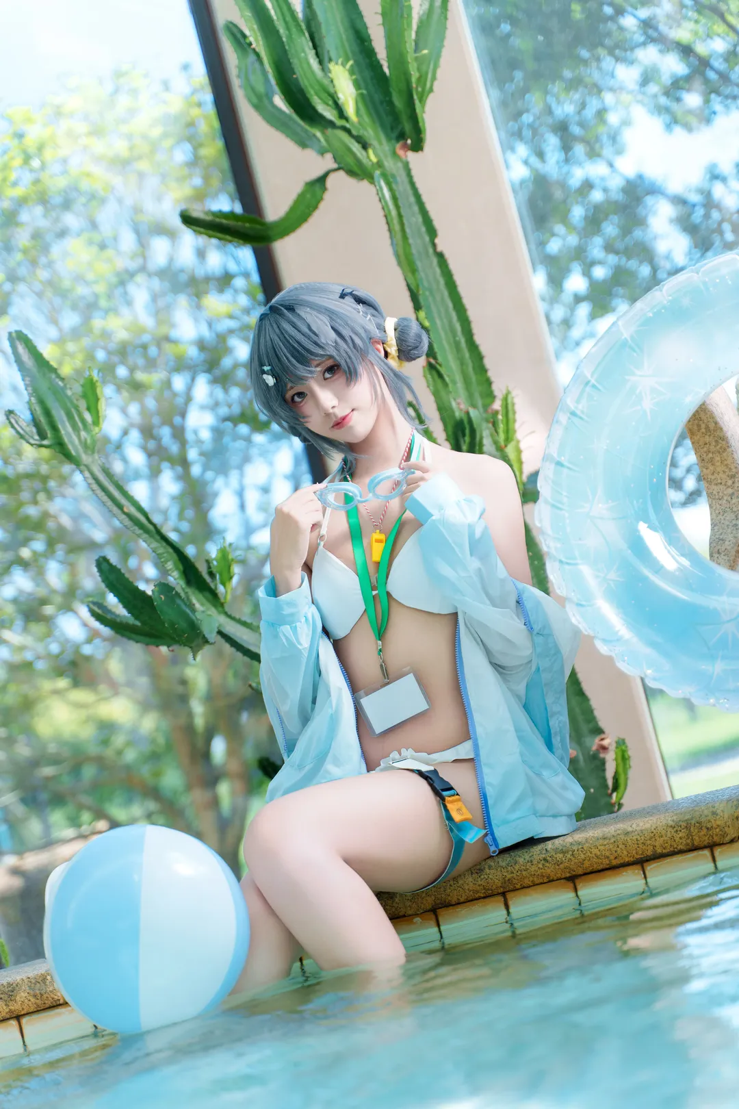 【羽毛笔cos】明日方舟泳装造型，夏日清凉变身