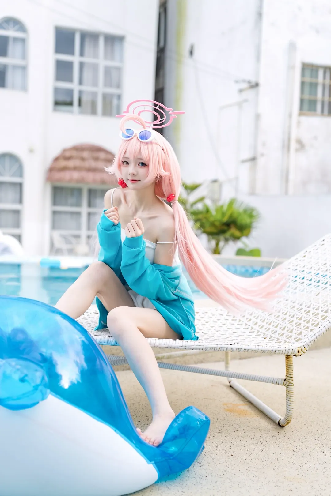 【小鸟游星野cos】夏休的泳池边，蔚蓝档案二周年纪念 - 第 3 张
