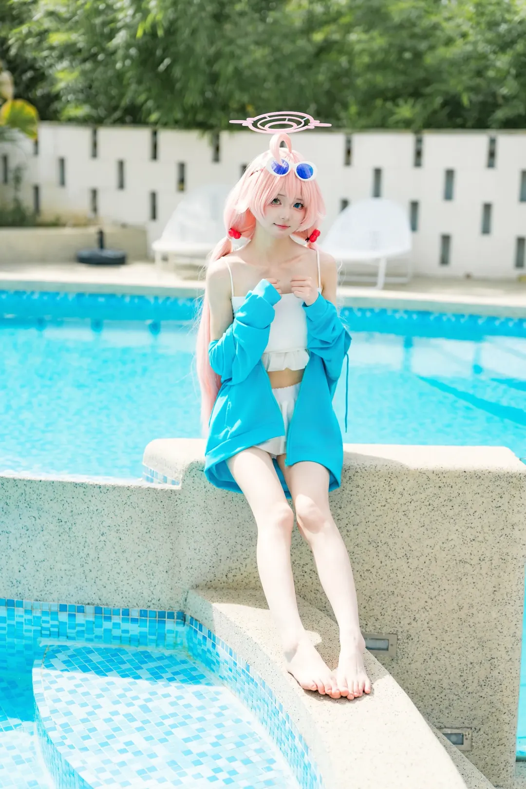 【小鸟游星野cos】夏休的泳池边，蔚蓝档案二周年纪念 - 第 7 张