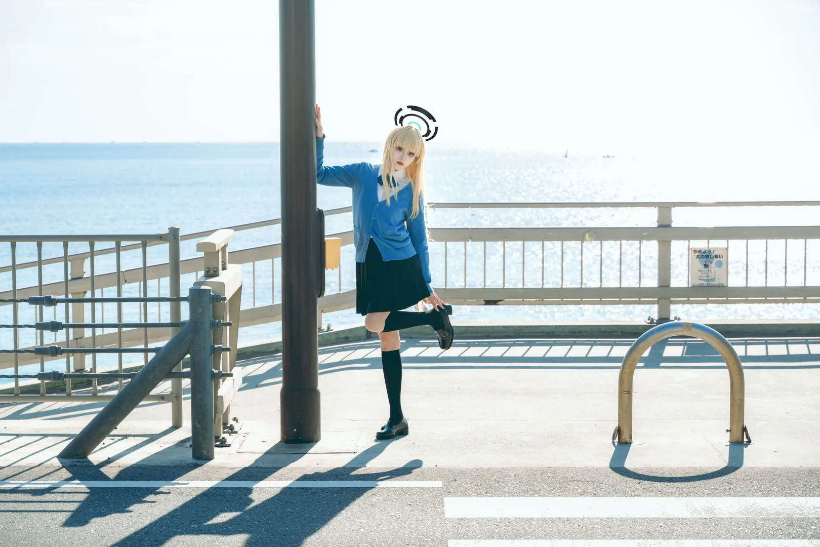 【飞鸟马时cos】在镰仓的海风和铁道旁，还原那份清冷日常 - 第 3 张