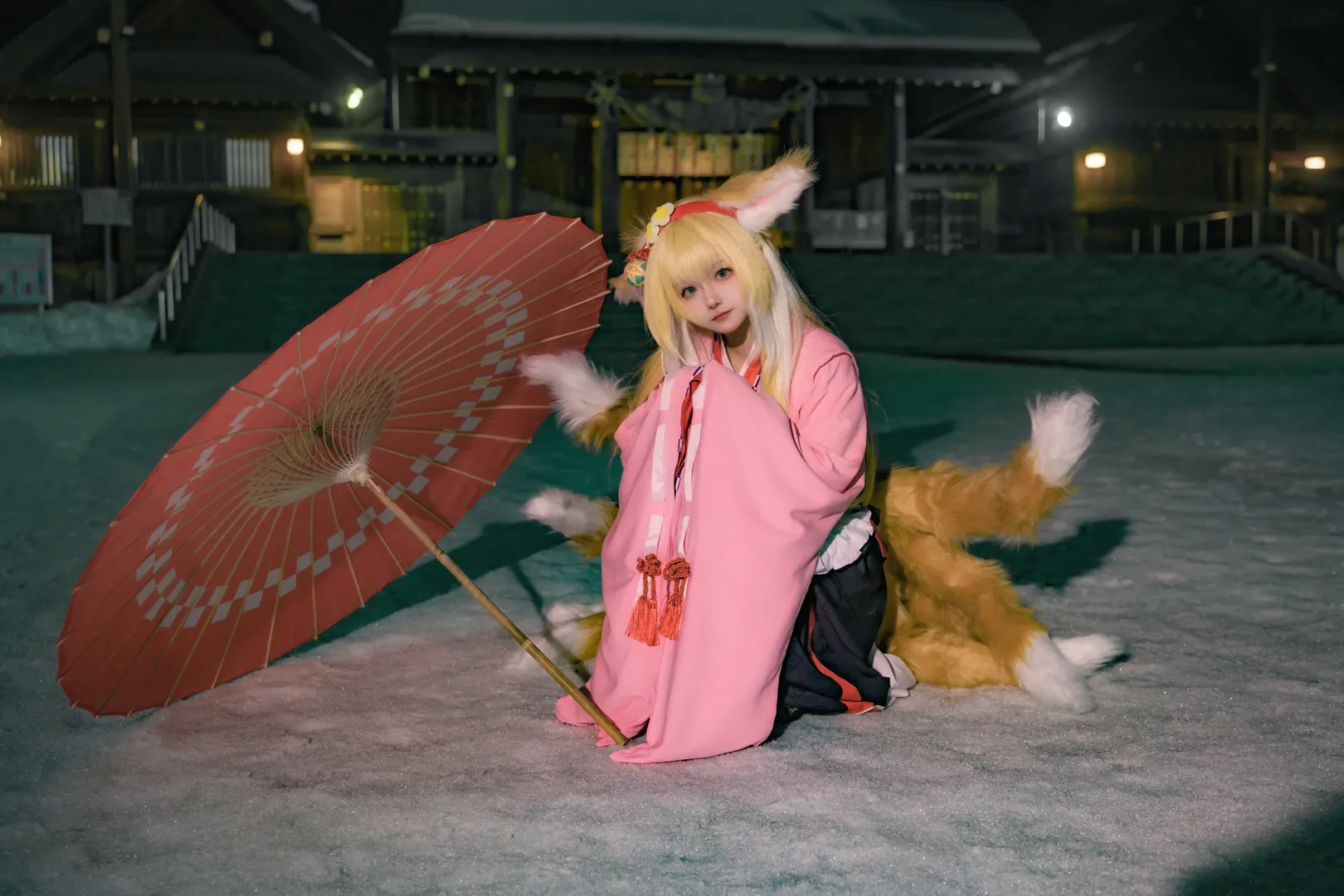 【铃兰cos】明日方舟雪景打卡，去晚了天黑也圆梦了 - 第 4 张