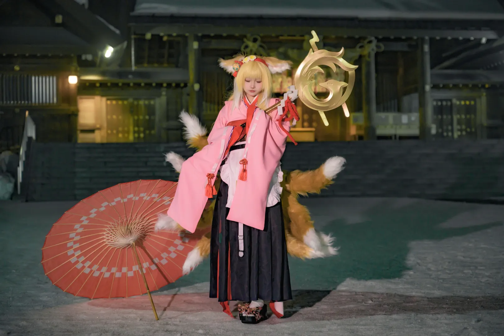 【铃兰cos】明日方舟雪景打卡，去晚了天黑也圆梦了 - 第 7 张