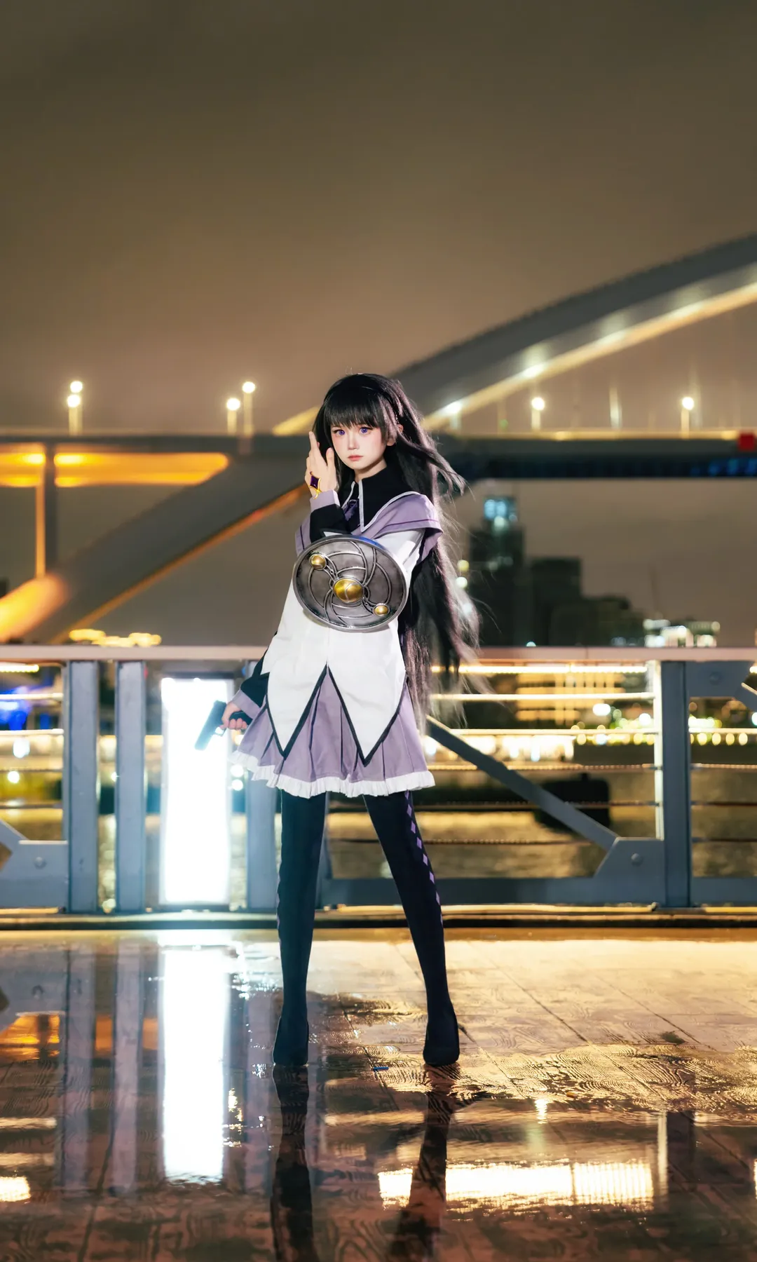 【曉美焰cos】魔法少女小圓的夜色橋畔直出 - 第 1 張