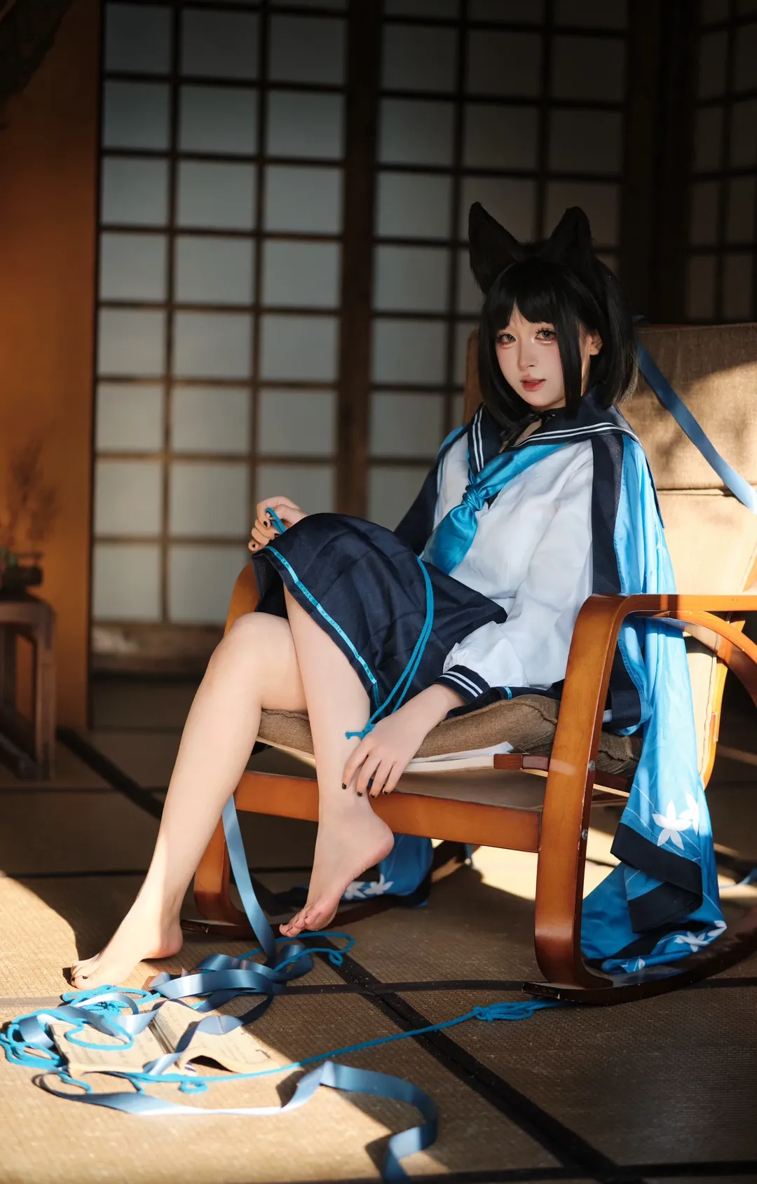 【桔梗cos】碧蓝档案，简约和室里的光影碎片