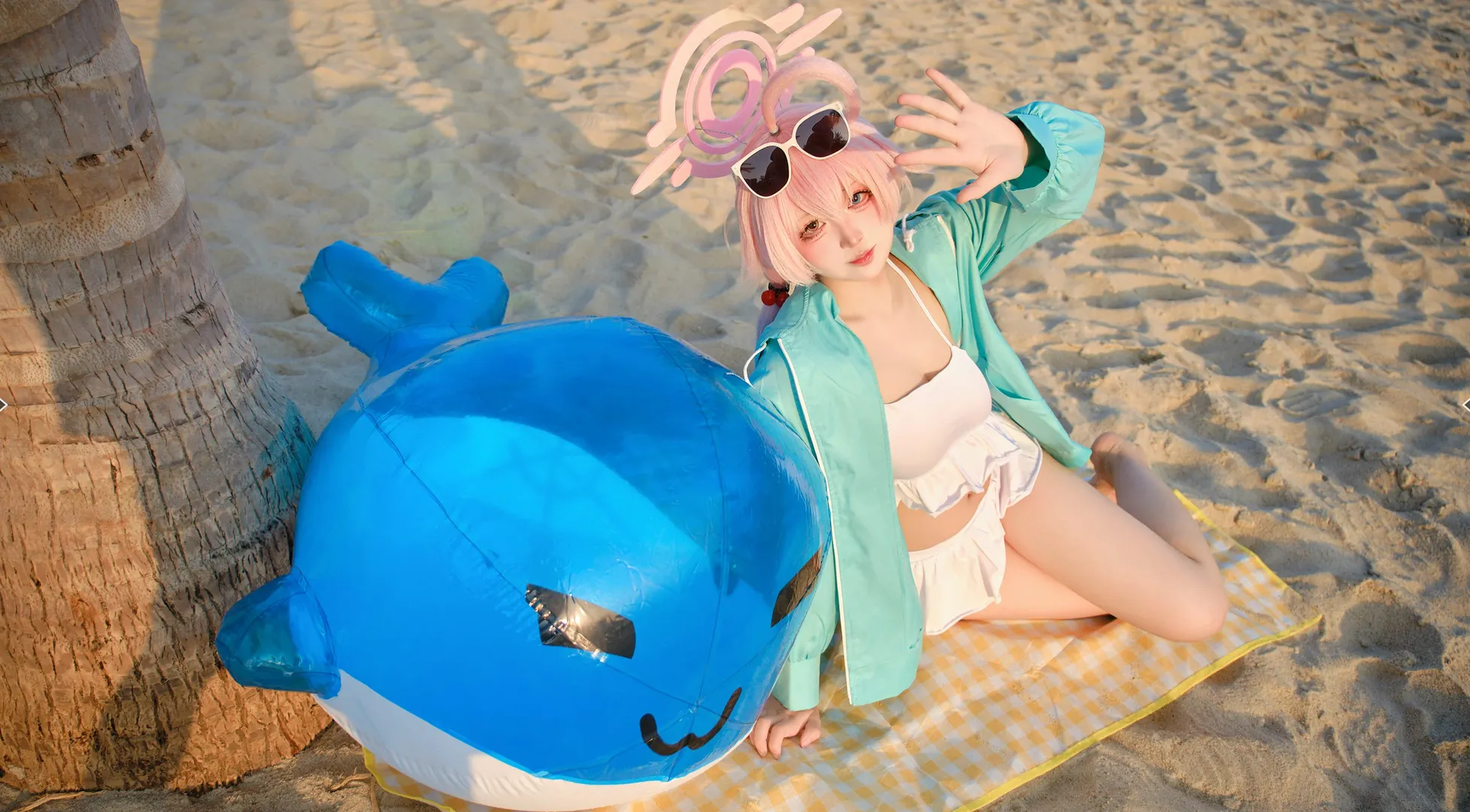 【小鸟游星野cos】大叔的蔚蓝档案夏日沙滩日常 - 第 6 张