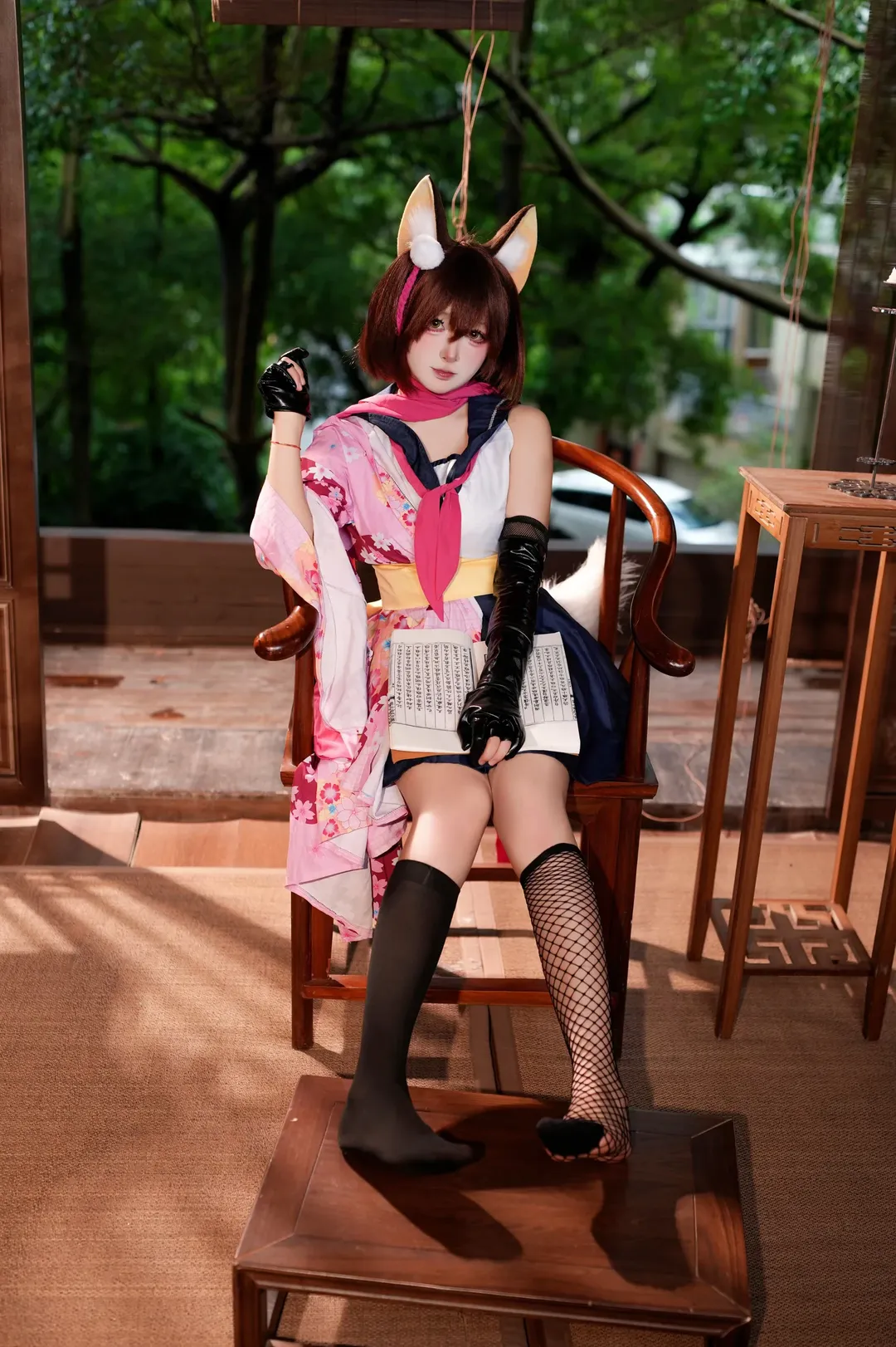 【久田イズナ コスプレ】ブルーアーカイブの忍者日常、セーラー服と和風の出会い - 1 枚目