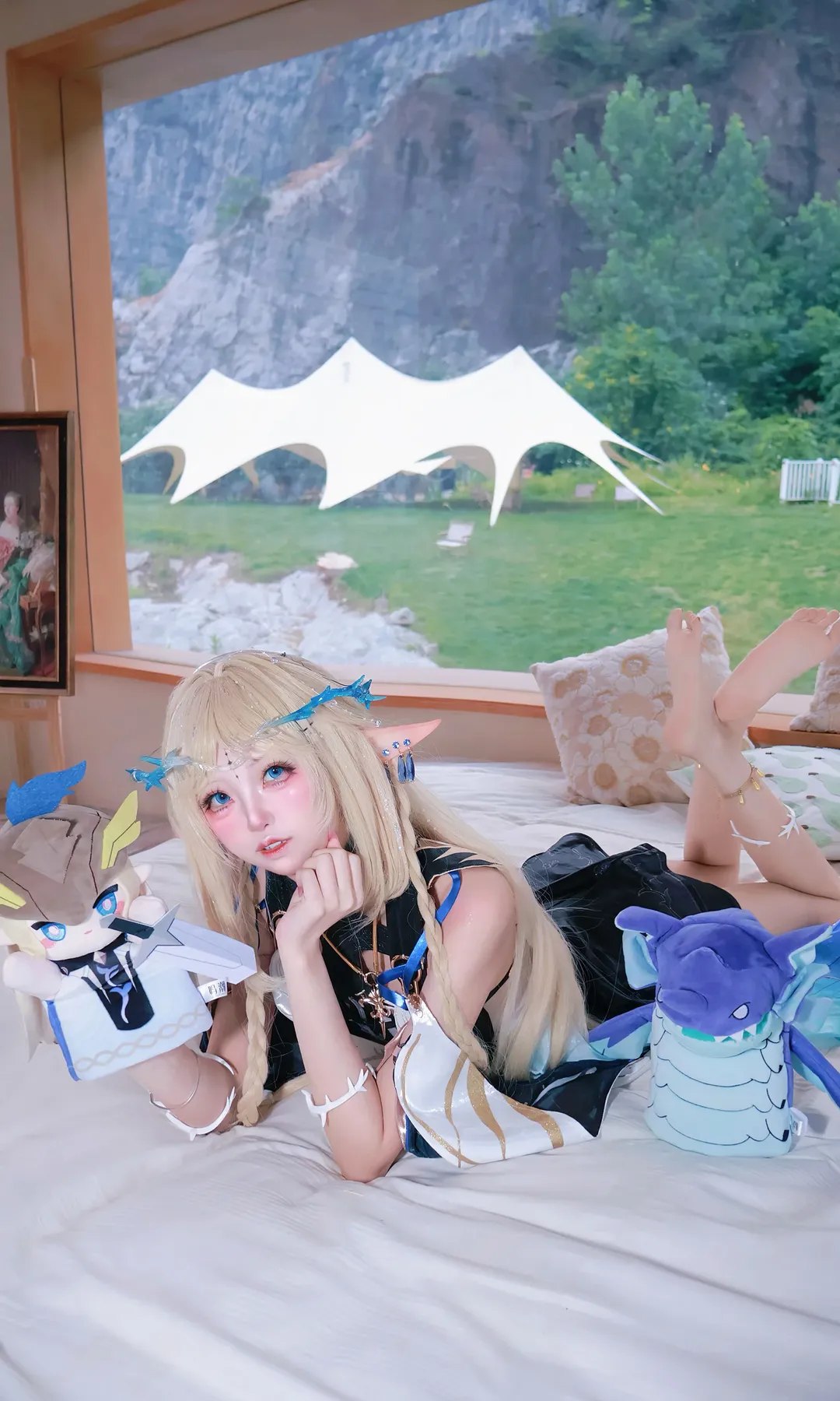 【Cartethyia Cosplay】Wuthering Waves: Blue Star Ornaments, Elf Ears, and Languid Bedside Shots - Image 2