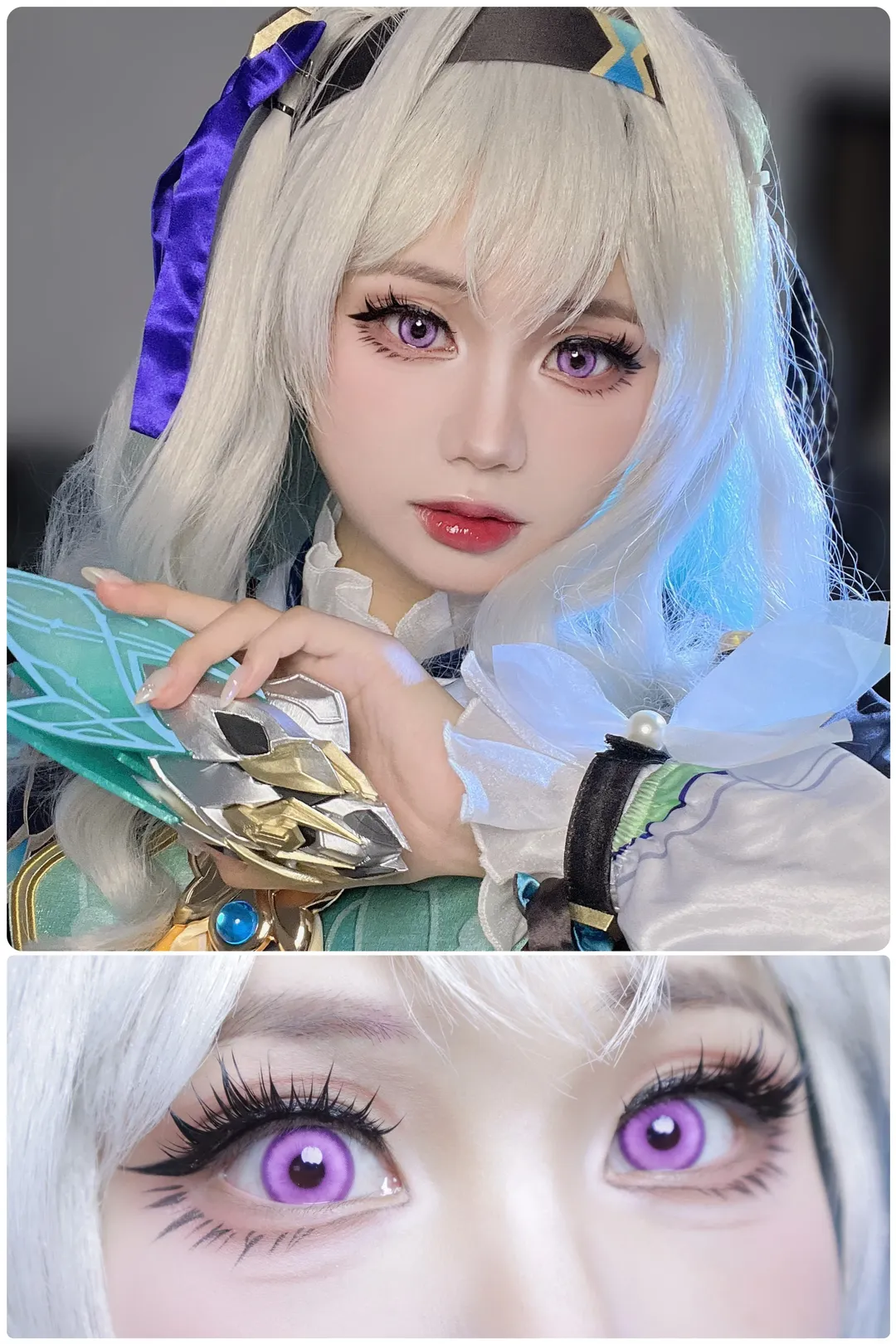 【流萤cos】崩坏星穹铁道里的那抹紫色眼妆与美瞳细节 - 第 1 张