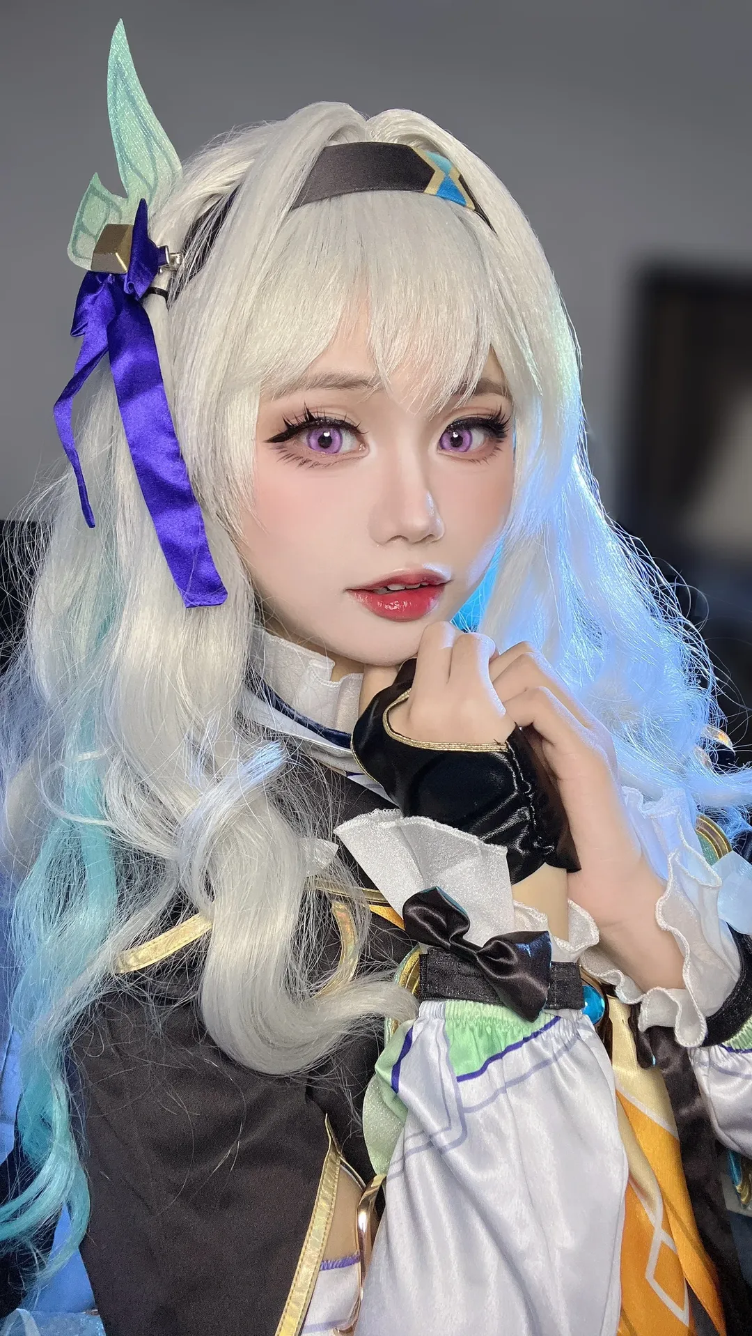 【流萤cos】崩坏星穹铁道里的那抹紫色眼妆与美瞳细节