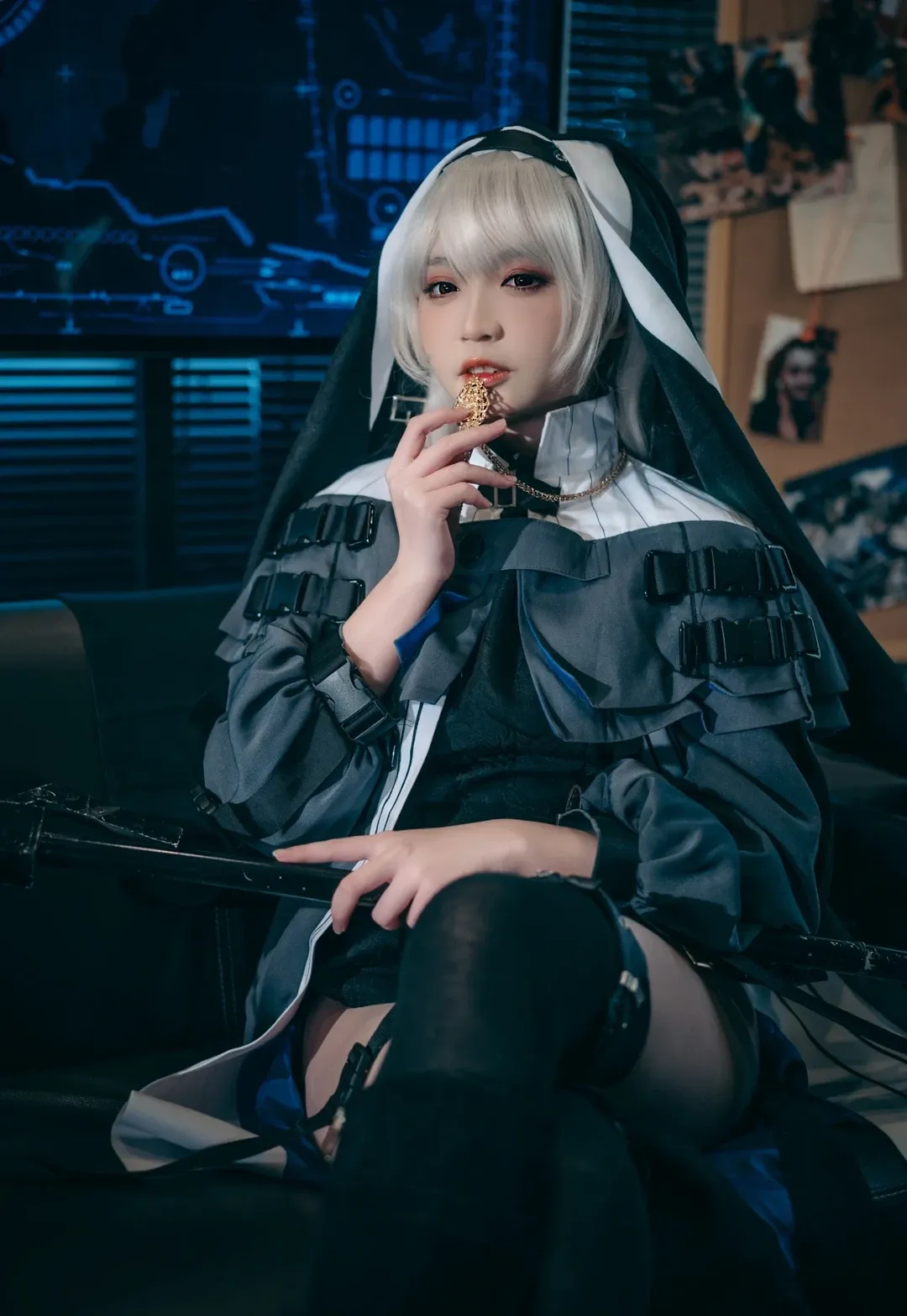 【幽灵鲨cos】明日方舟里的切割者，暗室里的冷艳修女 - 第 2 张
