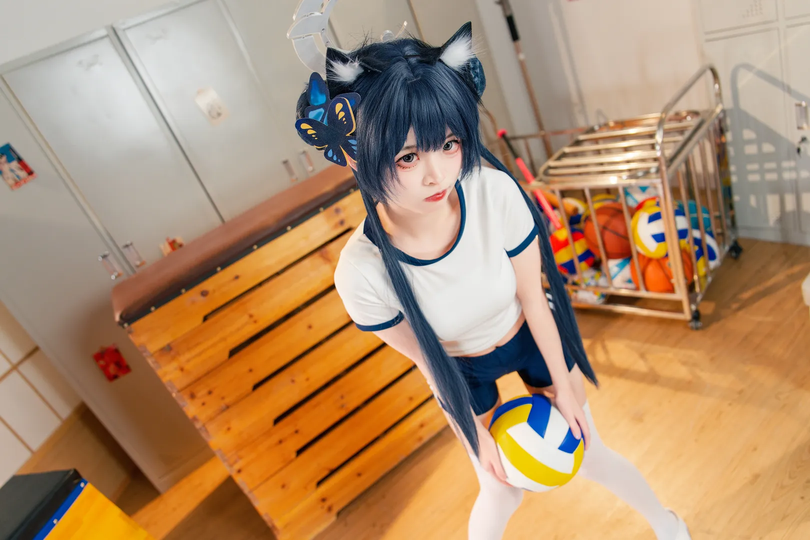 【妃咲cos】蔚蓝档案体操服，球场上的青春活力 - 第 9 张
