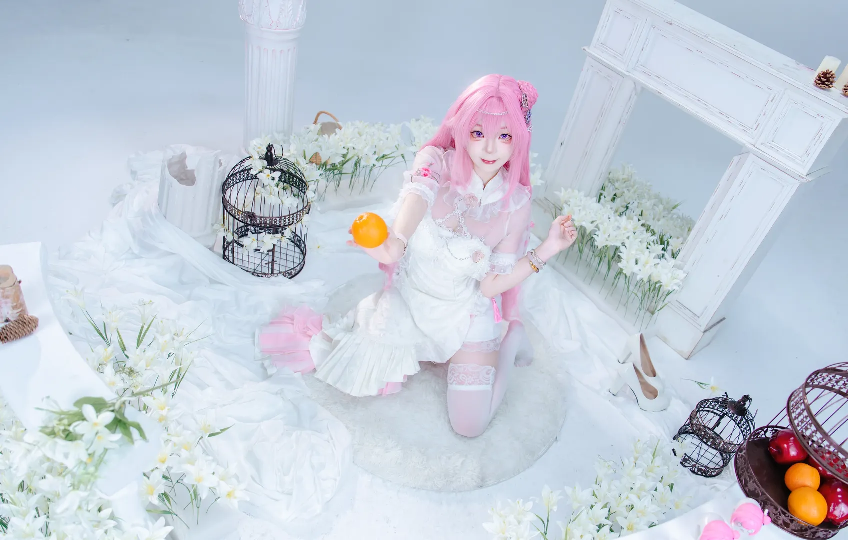 【桃乐丝cos】Nikke女神登场，白丝与旗袍的梦幻搭配 - 第 6 张
