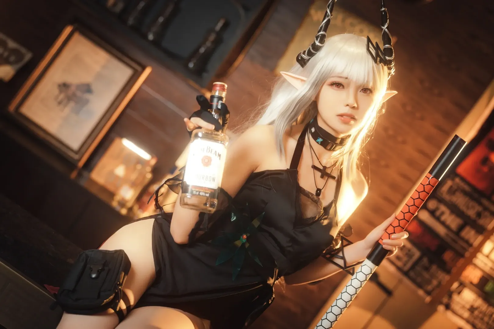 【黑曜石cos】明日方舟的酒吧暗夜魅影 - 第 2 张